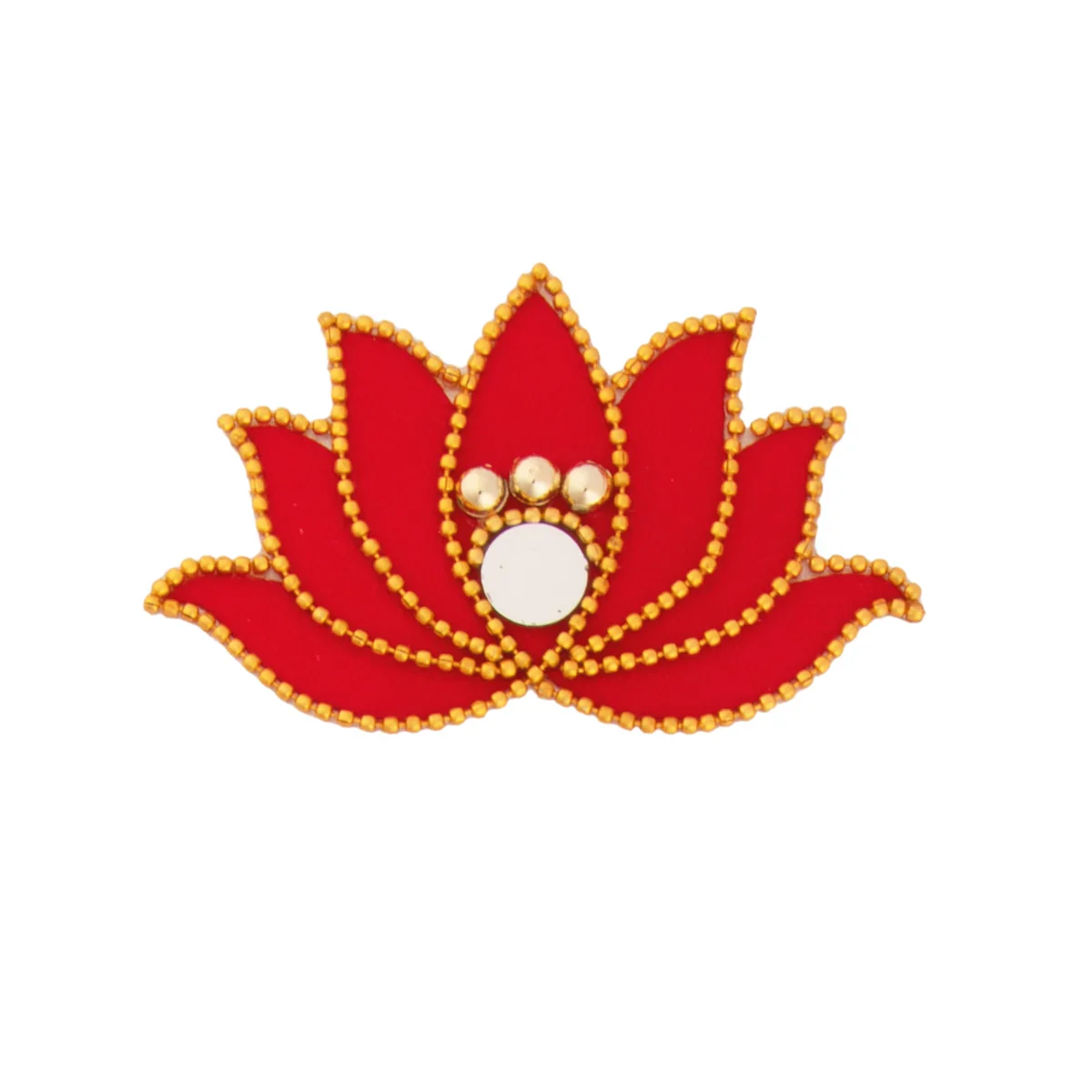 Devi Peedam Rangoli Design - 8 Inch | Velvet Muggulu/ Artificial Rangoli for Pooja Room Decor - Image 5