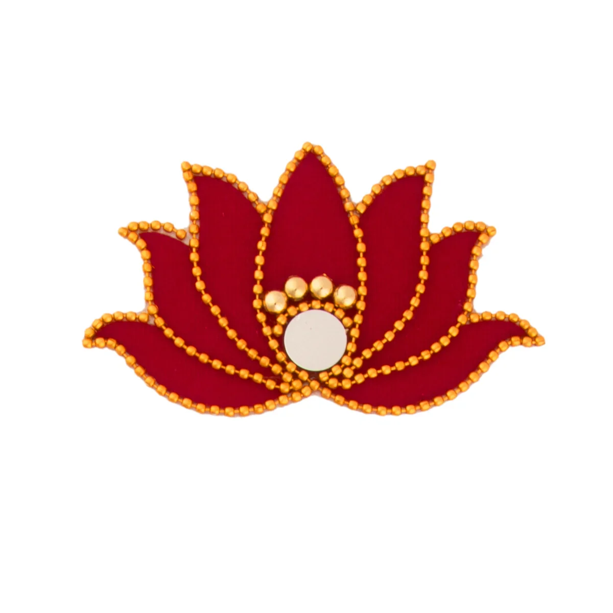 Devi Peedam Rangoli Design - 8 Inch | Velvet Muggulu/ Artificial Rangoli for Pooja Room Decor - Image 6