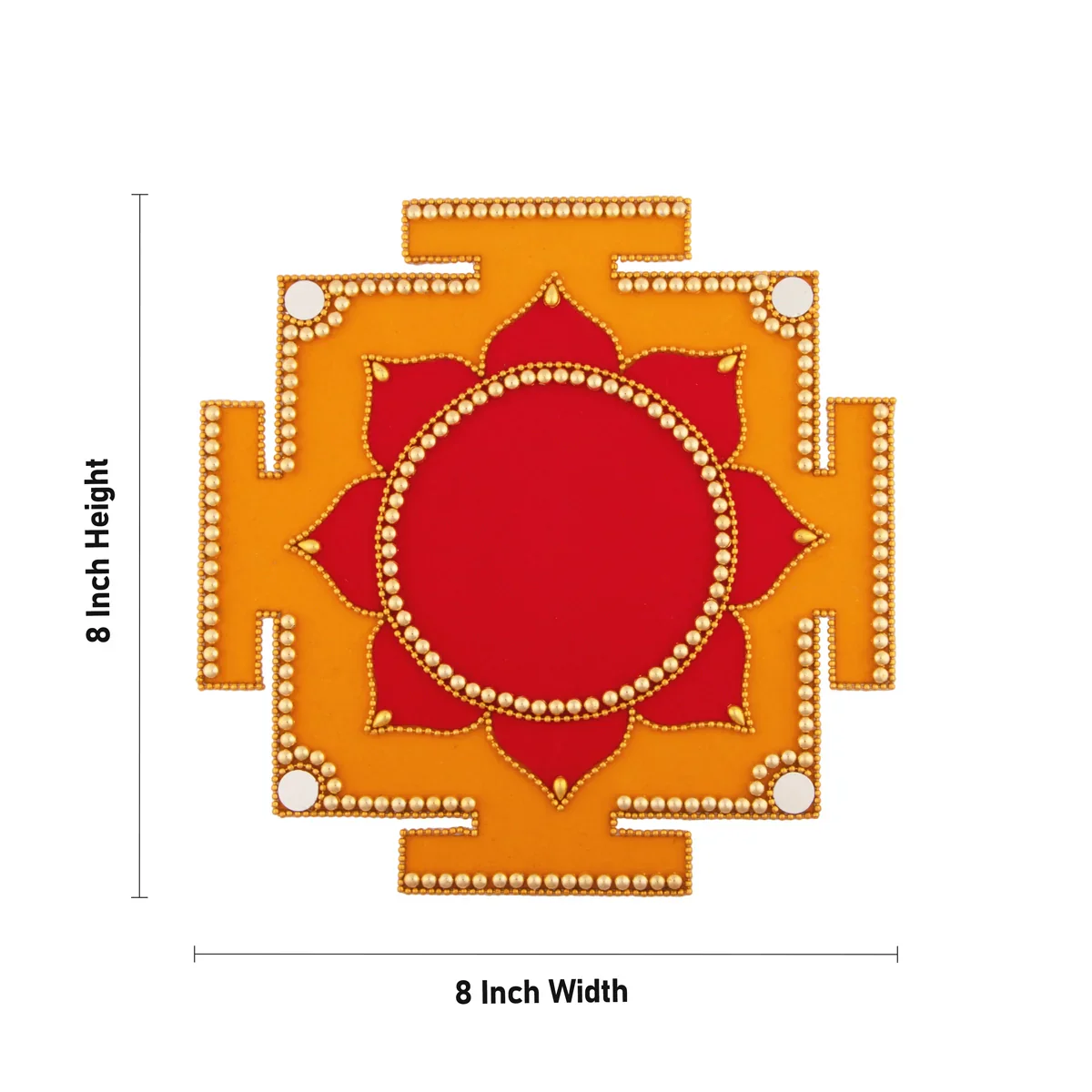 Devi Peedam Rangoli Design - 8 Inch | Velvet Muggulu/ Artificial Rangoli for Pooja Room Decor - Image 7