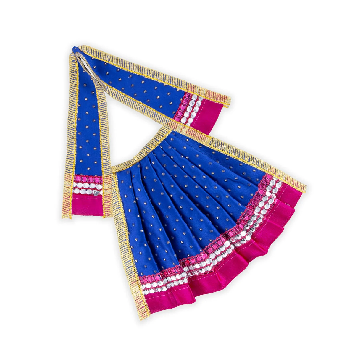 Devi Vastra - 4 x 7 Inches | Satin with Jari Border Lehenga Patka/ Mata Dress for Deity/ Assorted Colour - Image 3