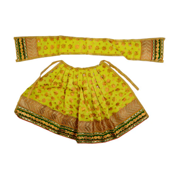 Devi Dress - 9 Inch | Satin Material/ Amman Pavadai/ Mata Dress for Deity/ Assorted Colour and Design - Image 4