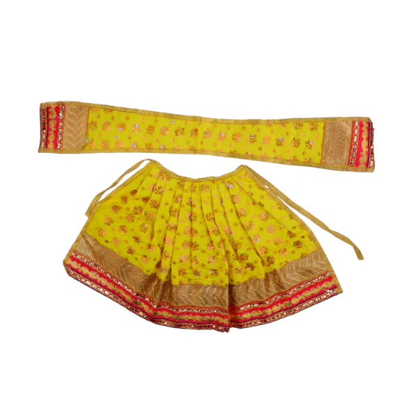 Devi Dress - 9 Inch | Satin Material/ Amman Pavadai/ Mata Dress for Deity/ Assorted Colour and Design - Image 5