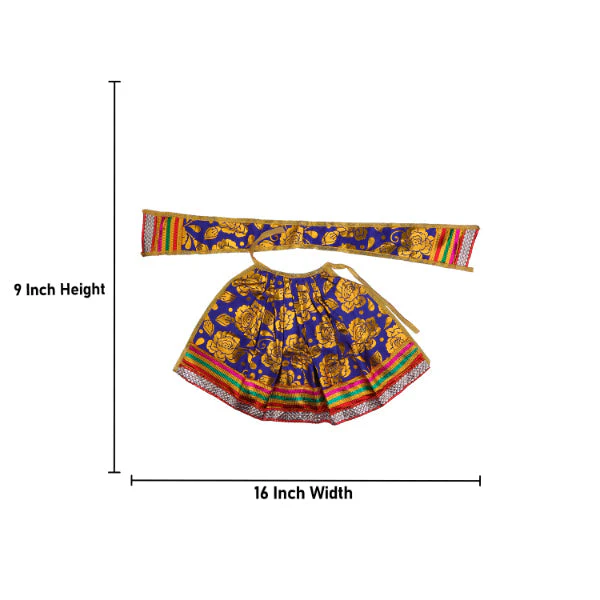 Devi Dress - 9 Inch | Satin Material/ Amman Pavadai/ Mata Dress for Deity/ Assorted Colour and Design - Image 6