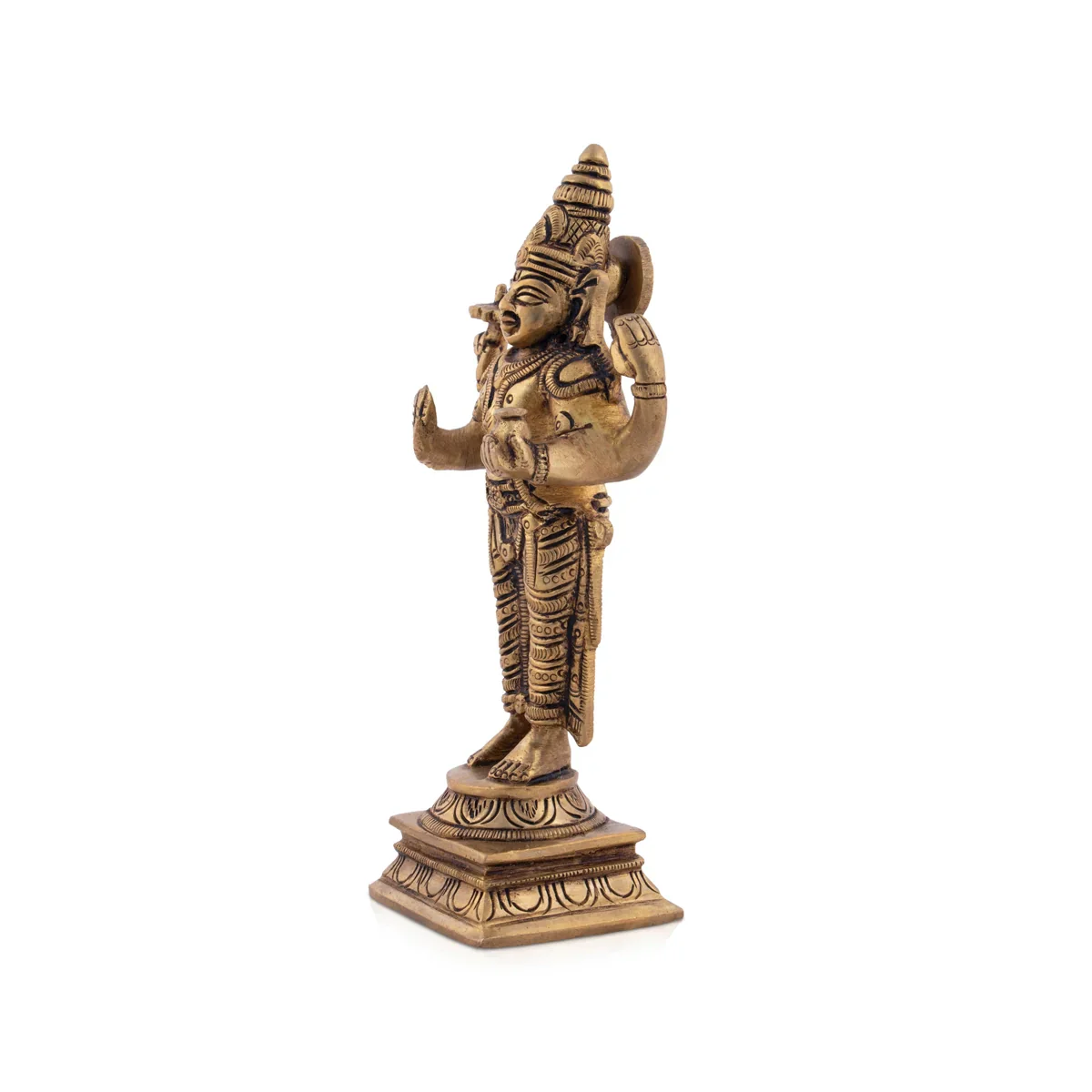 Dhanvantari Murti - 6 x 3 Inches | Antique Brass Idol/ Dhanwantari Standing Statue for Pooja/ 640 Gms Approx - Image 3