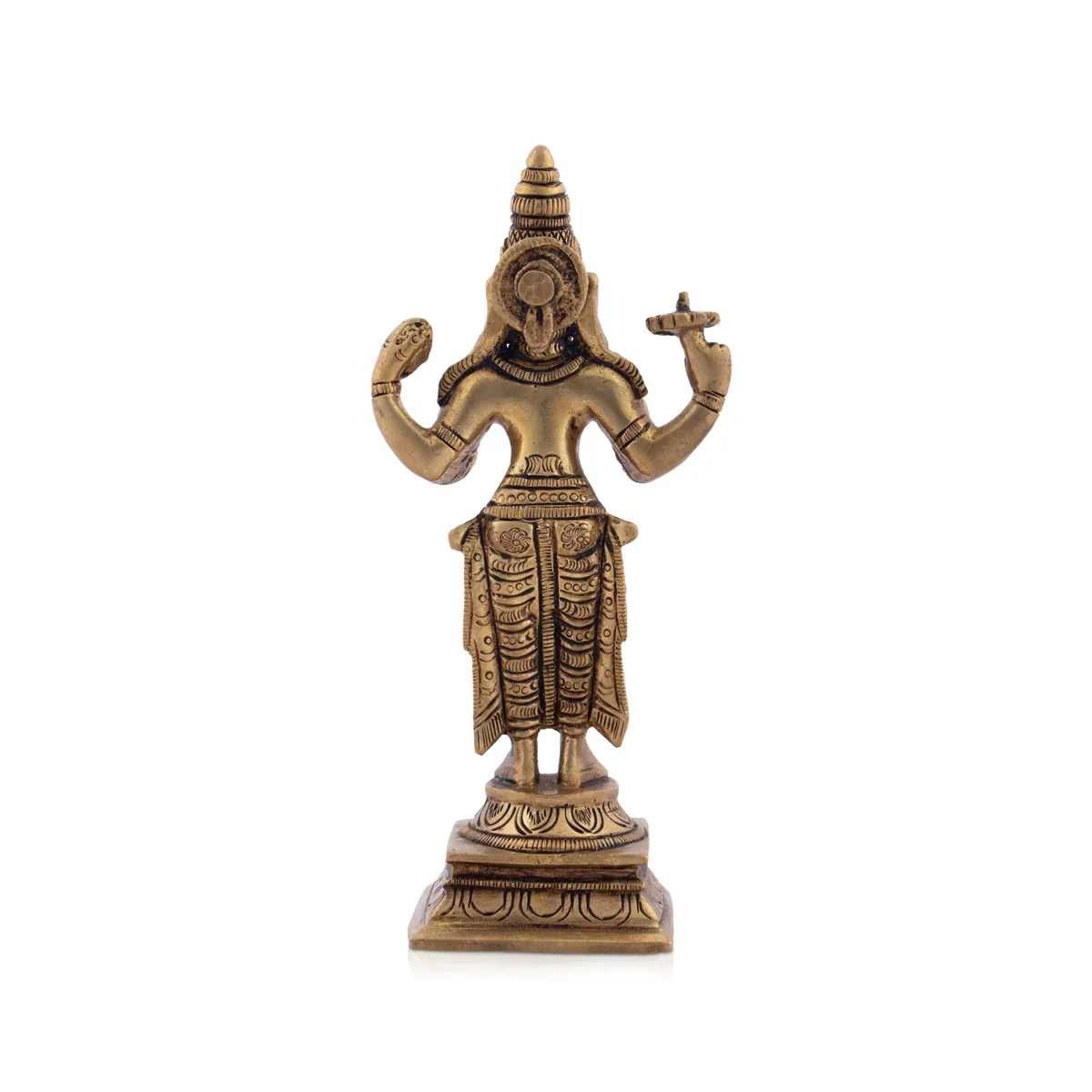 Dhanvantari Murti - 6 x 3 Inches | Antique Brass Idol/ Dhanwantari Standing Statue for Pooja/ 640 Gms Approx - Image 4