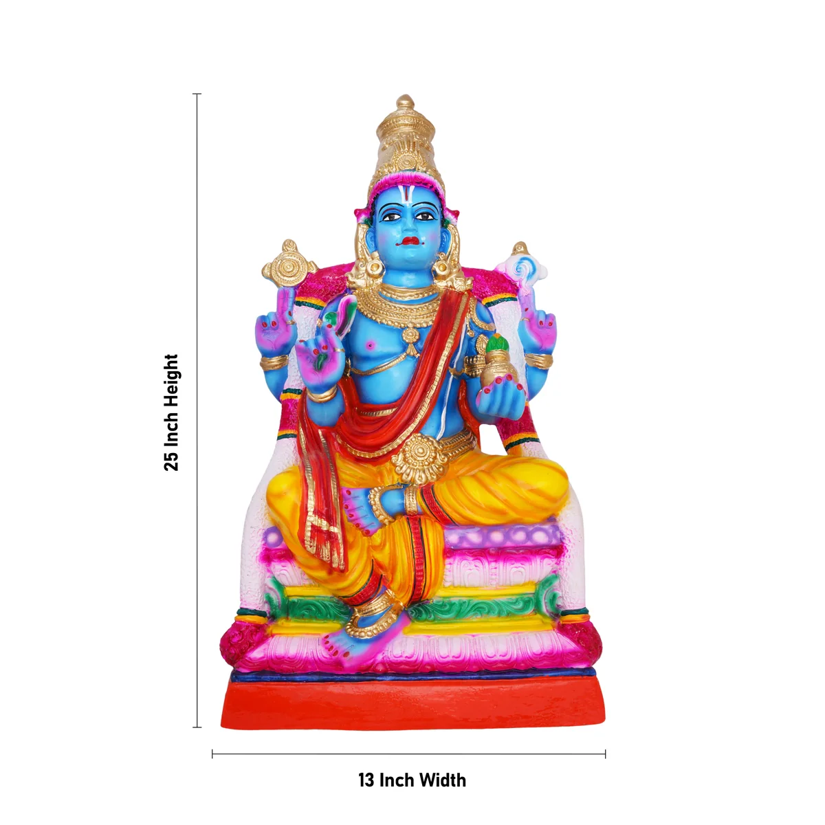 Dhanvantari Murti Paper Mache Golu Bommai - 25 X 13 Inches | Giri Golu Doll/ Navaratri Gombe/ Navratri Decor - Image 2
