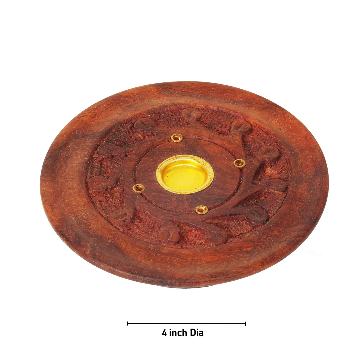 Dhoop Holder - 1 x 4 Inches | Wooden Dhoop Stand/ Incense Holder for Pooja - Image 4