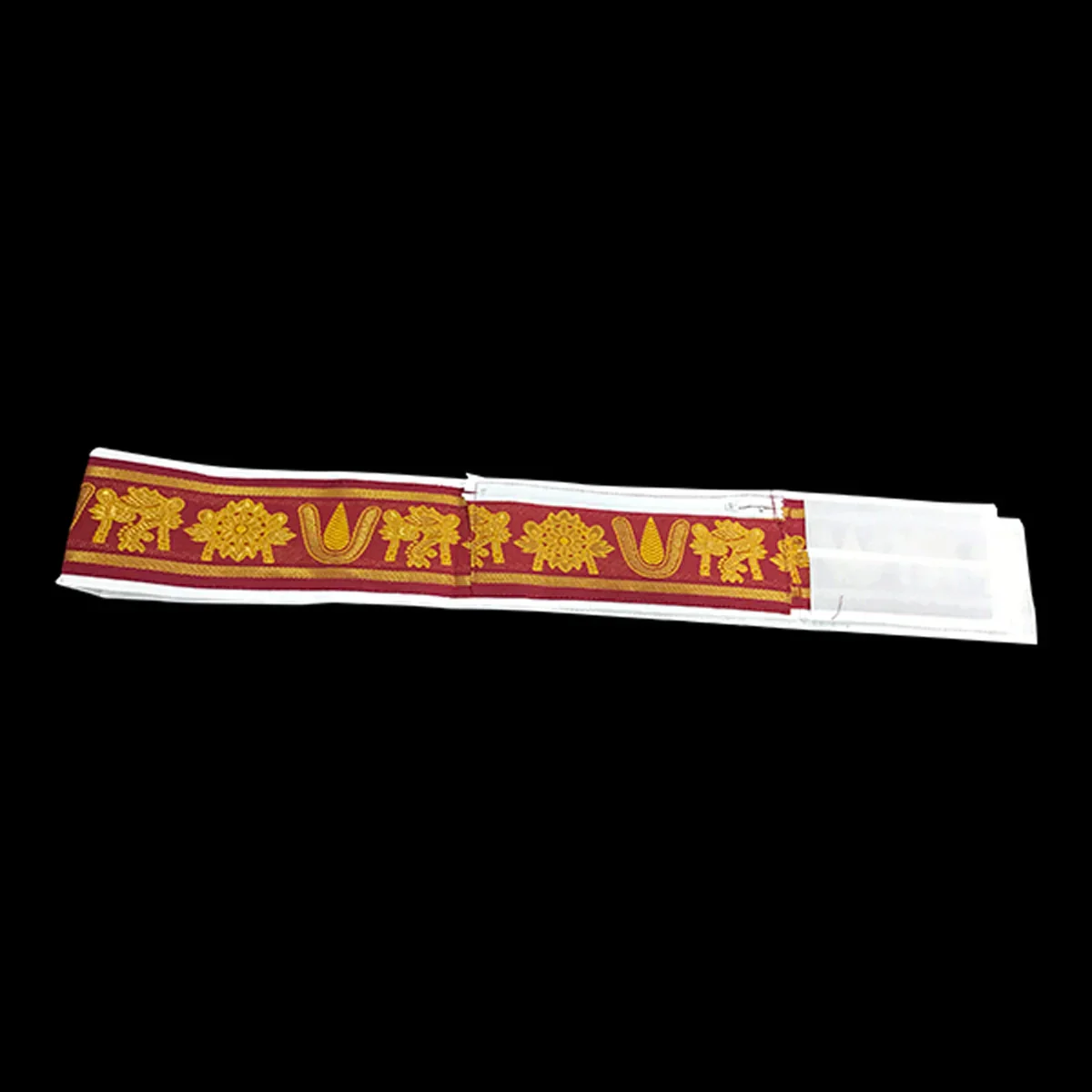 Dhoti Belt - 1.25 Mtrs | Veshti Belt/ Satin with Jari Border Waist Belt for Men/ Assorted Colour - Image 10