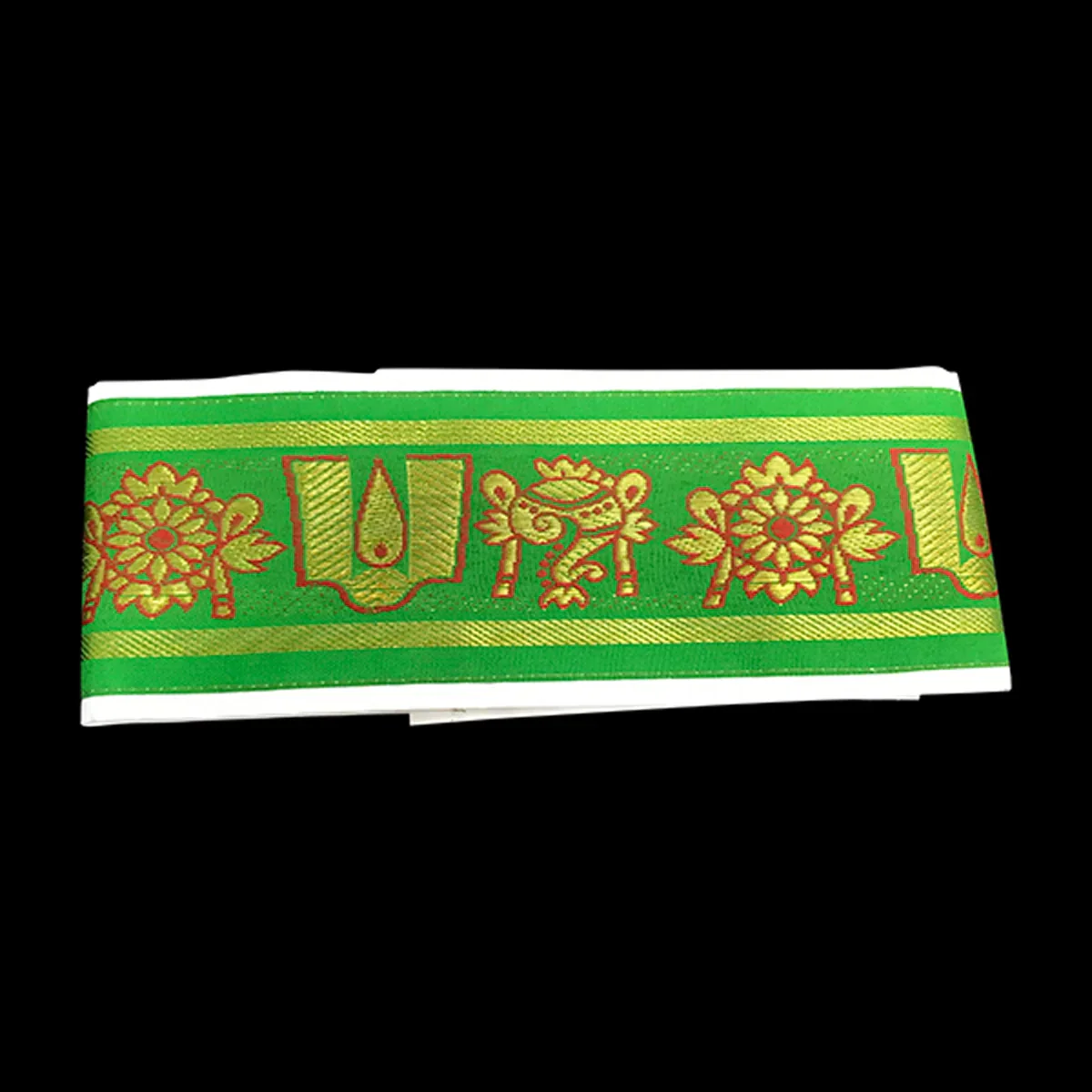 Dhoti Belt - 1.25 Mtrs | Veshti Belt/ Satin with Jari Border Waist Belt for Men/ Assorted Colour - Image 12