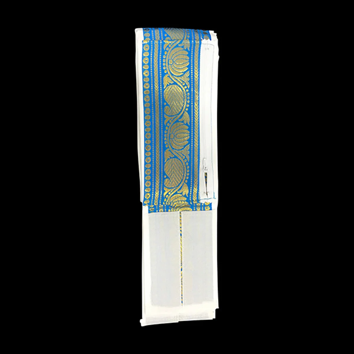 Dhoti Belt - 1.25 Mtrs | Veshti Belt/ Satin with Jari Border Waist Belt for Men/ Assorted Colour - Image 15