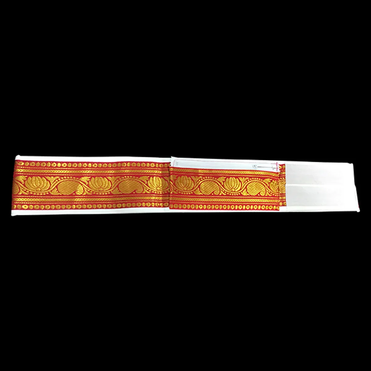 Dhoti Belt - 1.25 Mtrs | Veshti Belt/ Satin with Jari Border Waist Belt for Men/ Assorted Colour - Image 20