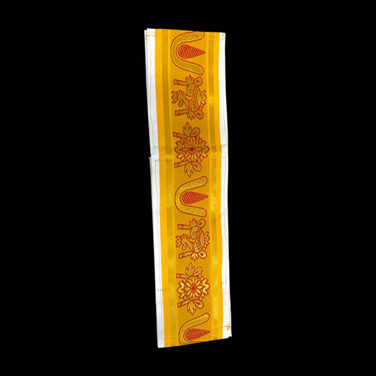 Dhoti Belt - 1.25 Mtrs | Veshti Belt/ Satin with Jari Border Waist Belt for Men/ Assorted Colour - Image 3