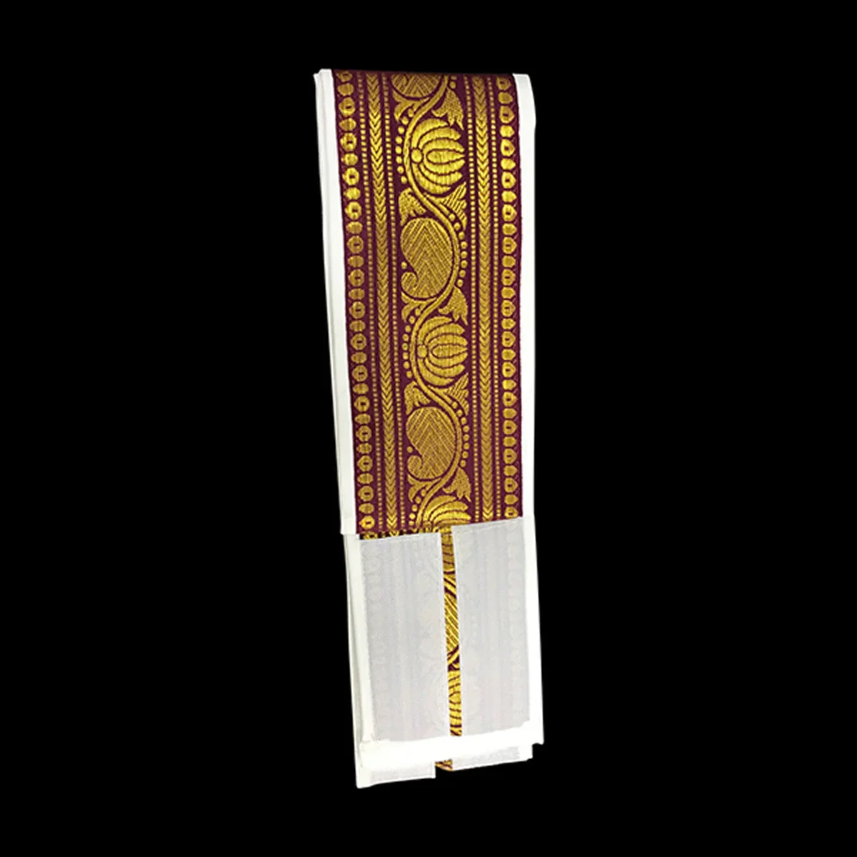 Dhoti Belt - 1.25 Mtrs | Veshti Belt/ Satin with Jari Border Waist Belt for Men/ Assorted Colour - Image 5