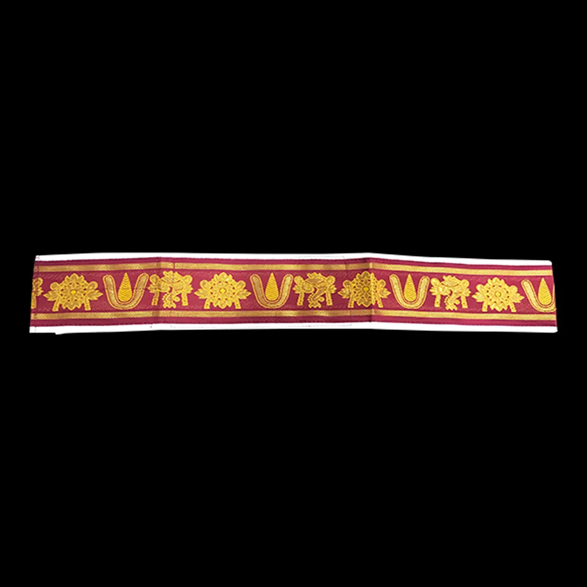 Dhoti Belt - 1.25 Mtrs | Veshti Belt/ Satin with Jari Border Waist Belt for Men/ Assorted Colour - Image 9