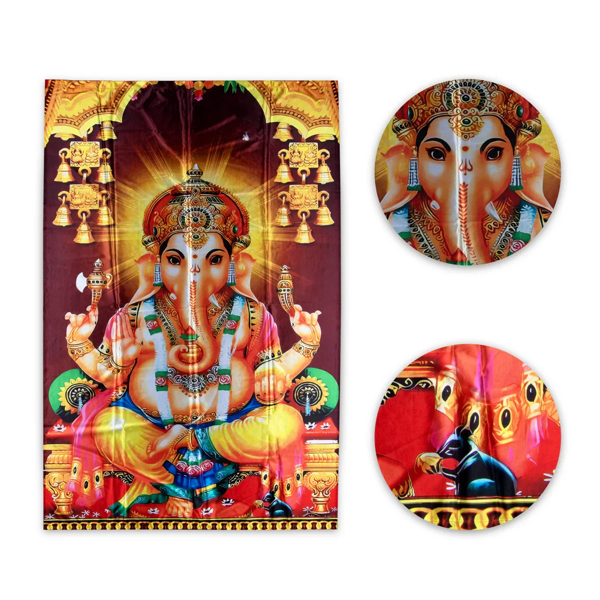Digital Screen - 4 x 6 Feet | Ganesh Printed Curtain for Pooja Room - Image 3