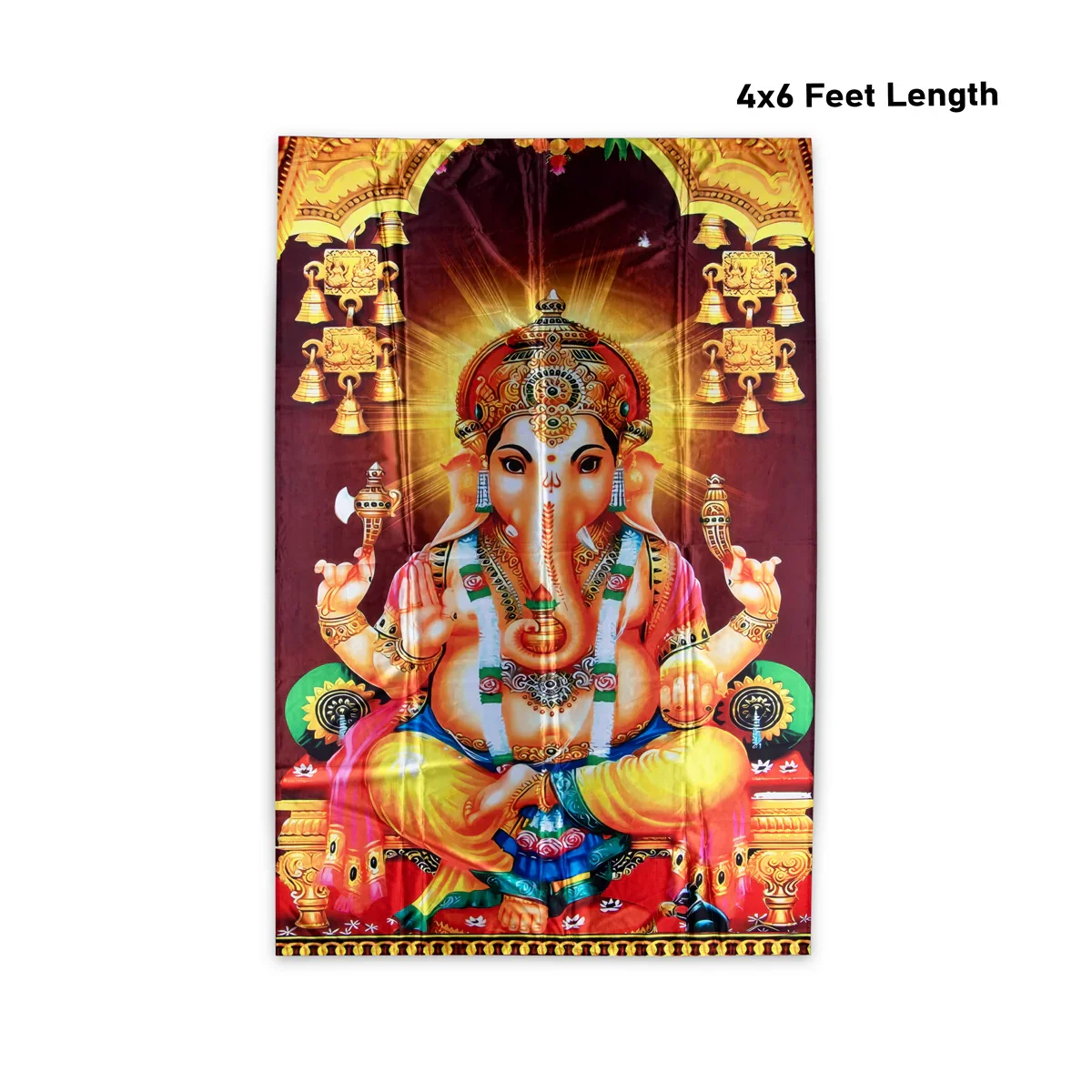 Digital Screen - 4 x 6 Feet | Ganesh Printed Curtain for Pooja Room - Image 4