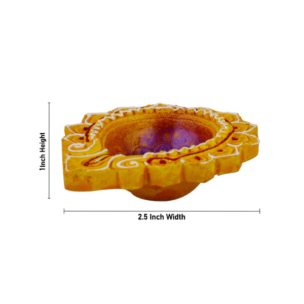 Decorative Diya Set - 1 x 2.5 Inch | 4 Pcs/ Agal Vilakku/ Clay Deepam for Pooja/ Assorted Design - Image 5