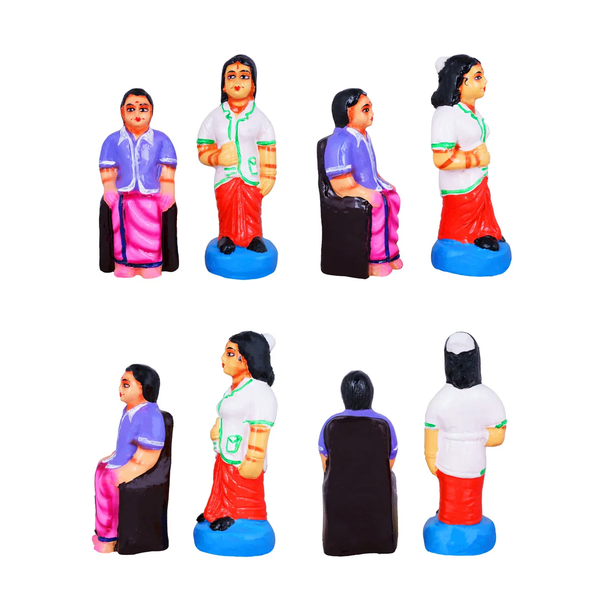 Doctor Clay Golu Bommai Set - 7 x 3 Inches | Giri Golu Doll/ Navaratri Golu Bomma/Gombe/Bommai - Image 3