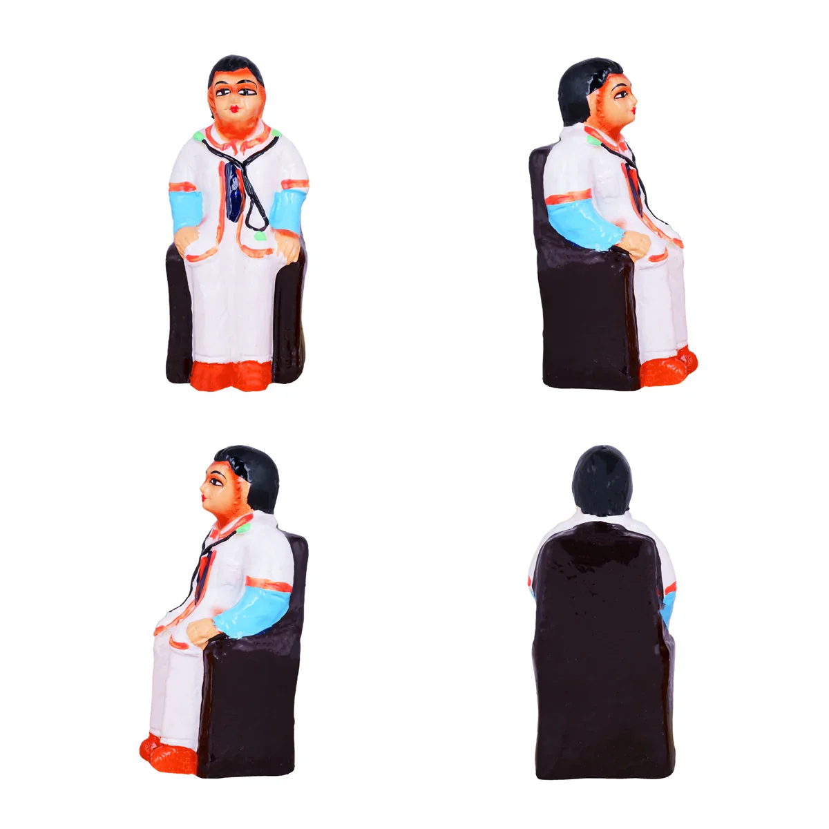 Doctor Clay Golu Bommai Set - 7 x 3 Inches | Giri Golu Doll/ Navaratri Golu Bomma/Gombe/Bommai - Image 4
