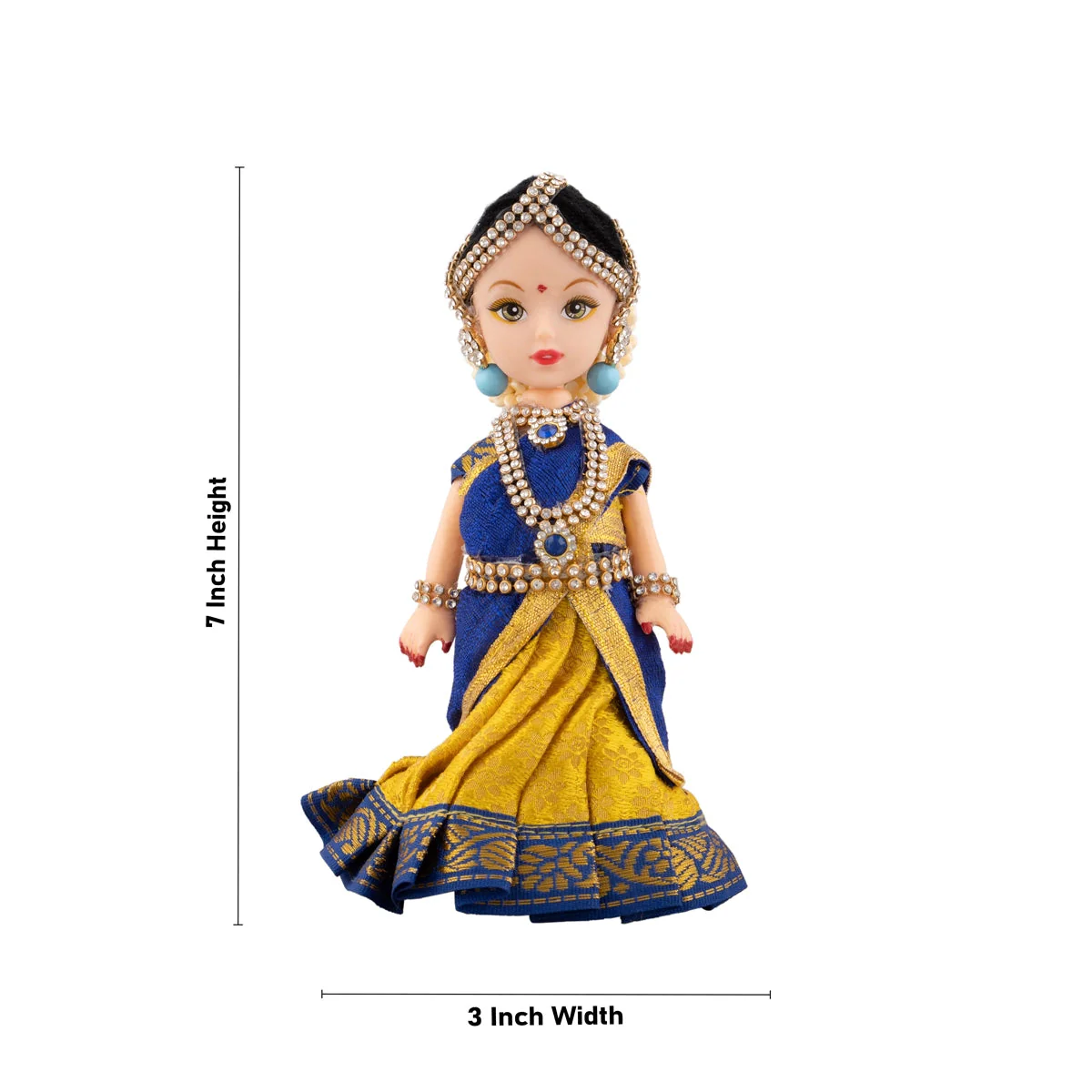 Decorated Doll Plastic Golu Bommai - 7 x 3 Inches | Giri Golu Doll/ Navaratri Golu Bomma/ Gombe/ Bommai - Image 4