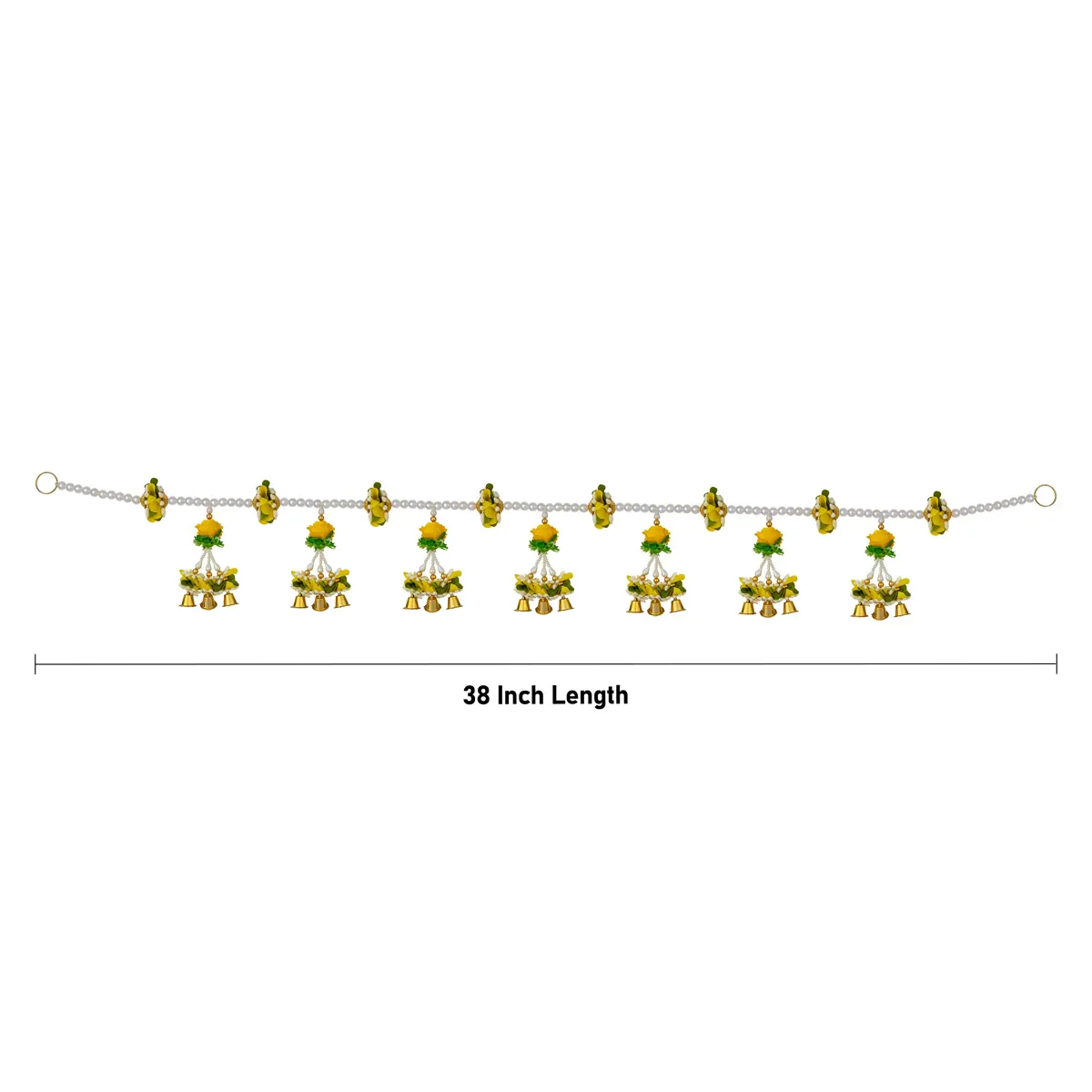 Door Toran - 38 Inches | Artificial Flower Thoran/ Bell Hanging Bandanwar For Home Entrance Decor - Image 5