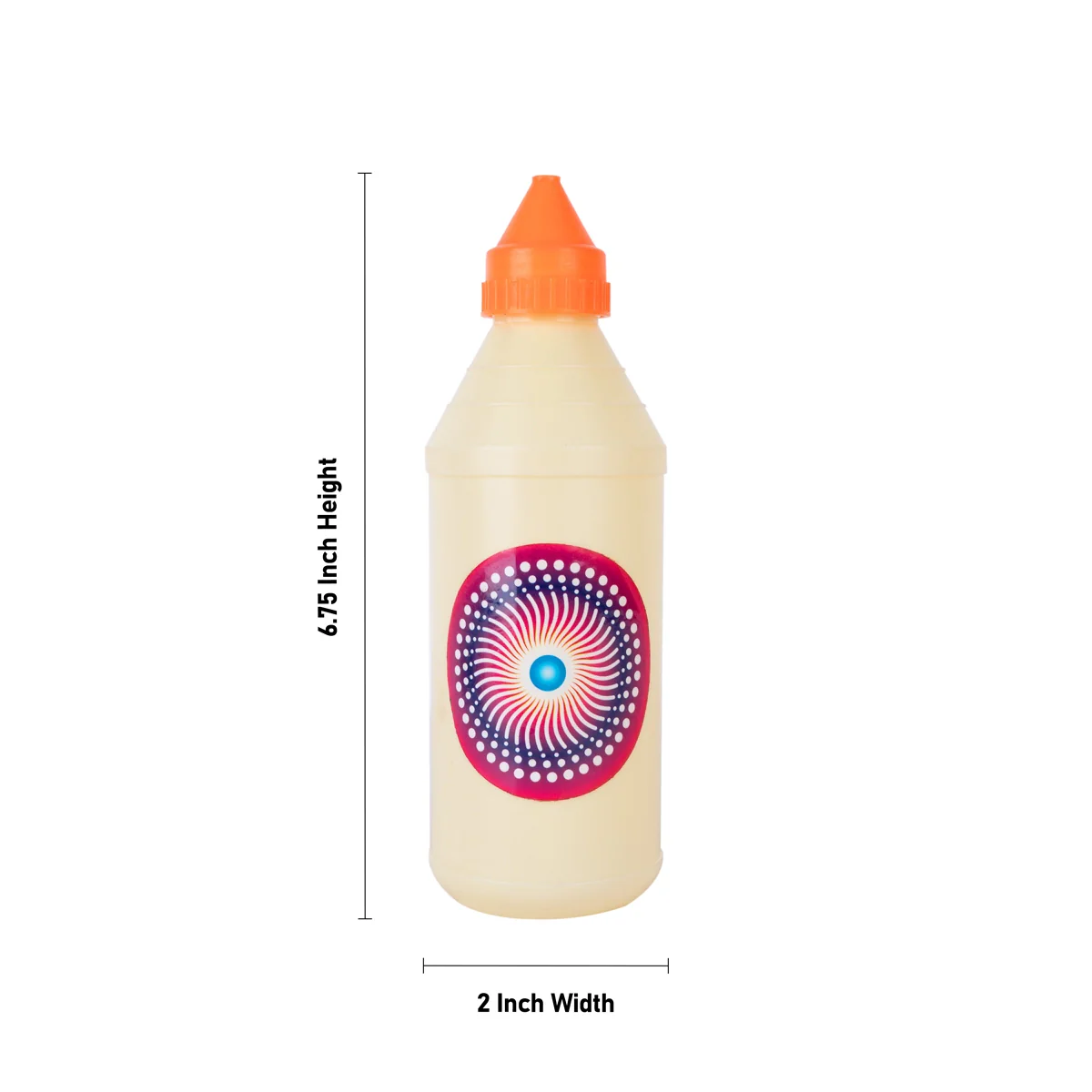 Plastic Rangoli Dot Bottle - 6.75 x 2 Inches | Yellow Colour Rangoli Making Tool for Floor Decor - Image 3