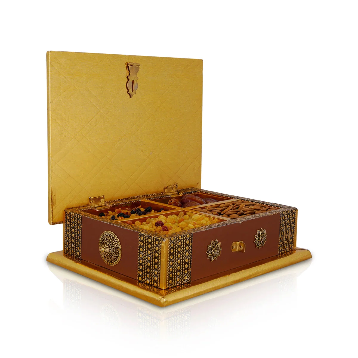 Dry Fruit Box - 3 x 9 x 7 Inches | Decorative Storage Box/ Wooden Dry Fruit Container/ Dry Fruits Gift Box for Home - Image 2