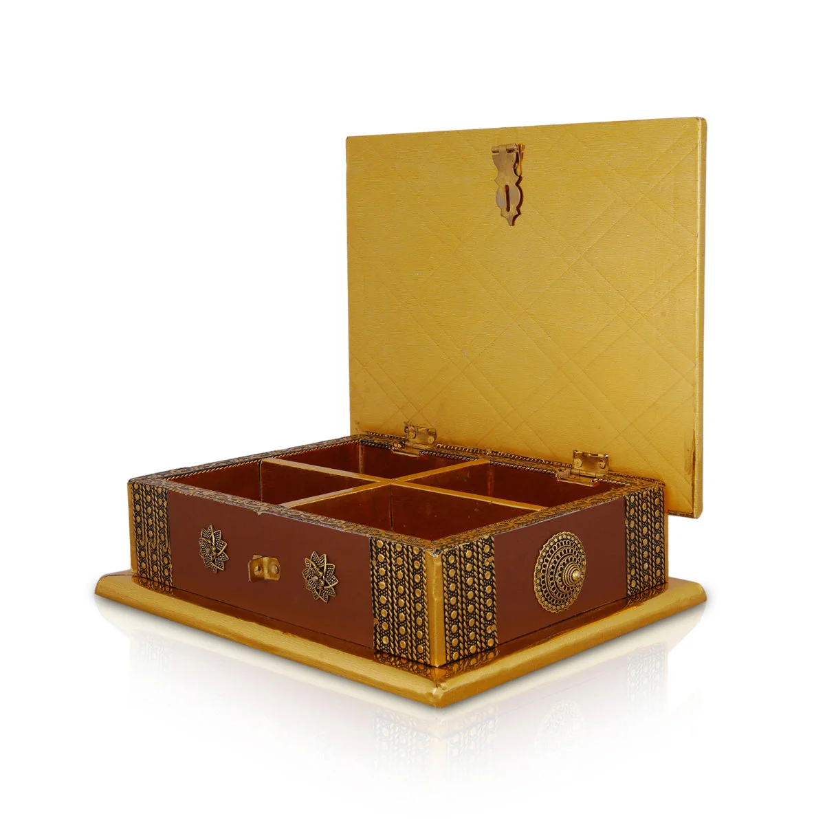 Dry Fruit Box - 3 x 9 x 7 Inches | Decorative Storage Box/ Wooden Dry Fruit Container/ Dry Fruits Gift Box for Home - Image 4