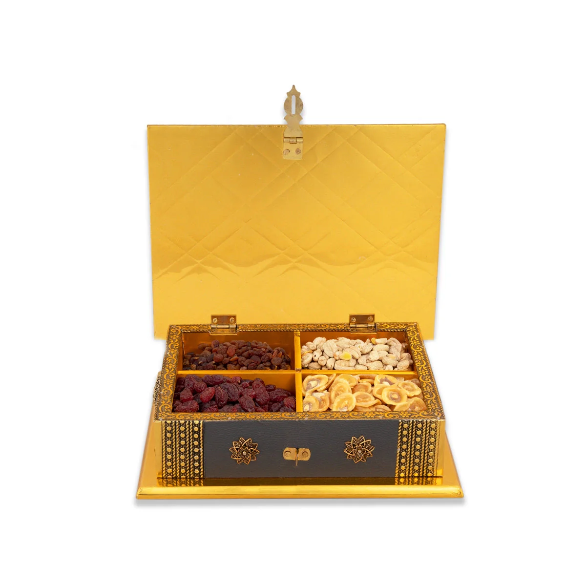 Dry Fruit Box - 8 x 8 Inches | Decorative Storage Box/ Wooden Dry Fruit Container/ Dry Fruits Gift Box for Home - Image 2