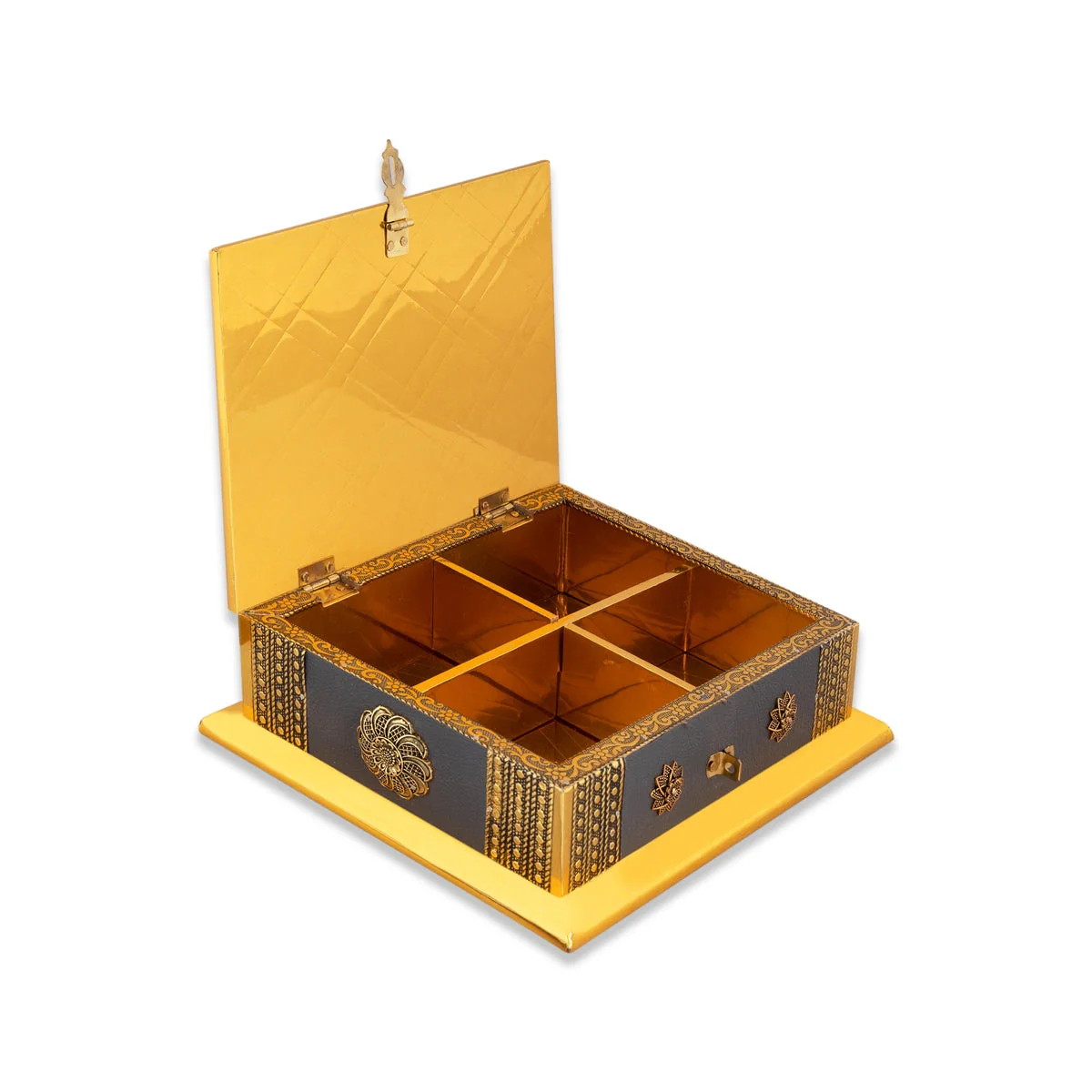 Dry Fruit Box - 8 x 8 Inches | Decorative Storage Box/ Wooden Dry Fruit Container/ Dry Fruits Gift Box for Home - Image 3