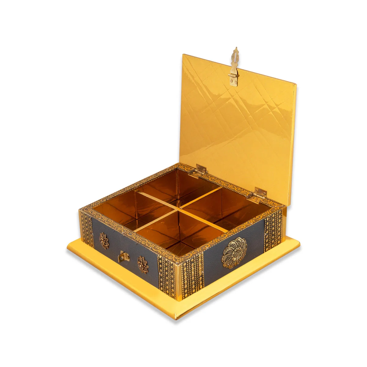 Dry Fruit Box - 8 x 8 Inches | Decorative Storage Box/ Wooden Dry Fruit Container/ Dry Fruits Gift Box for Home - Image 4