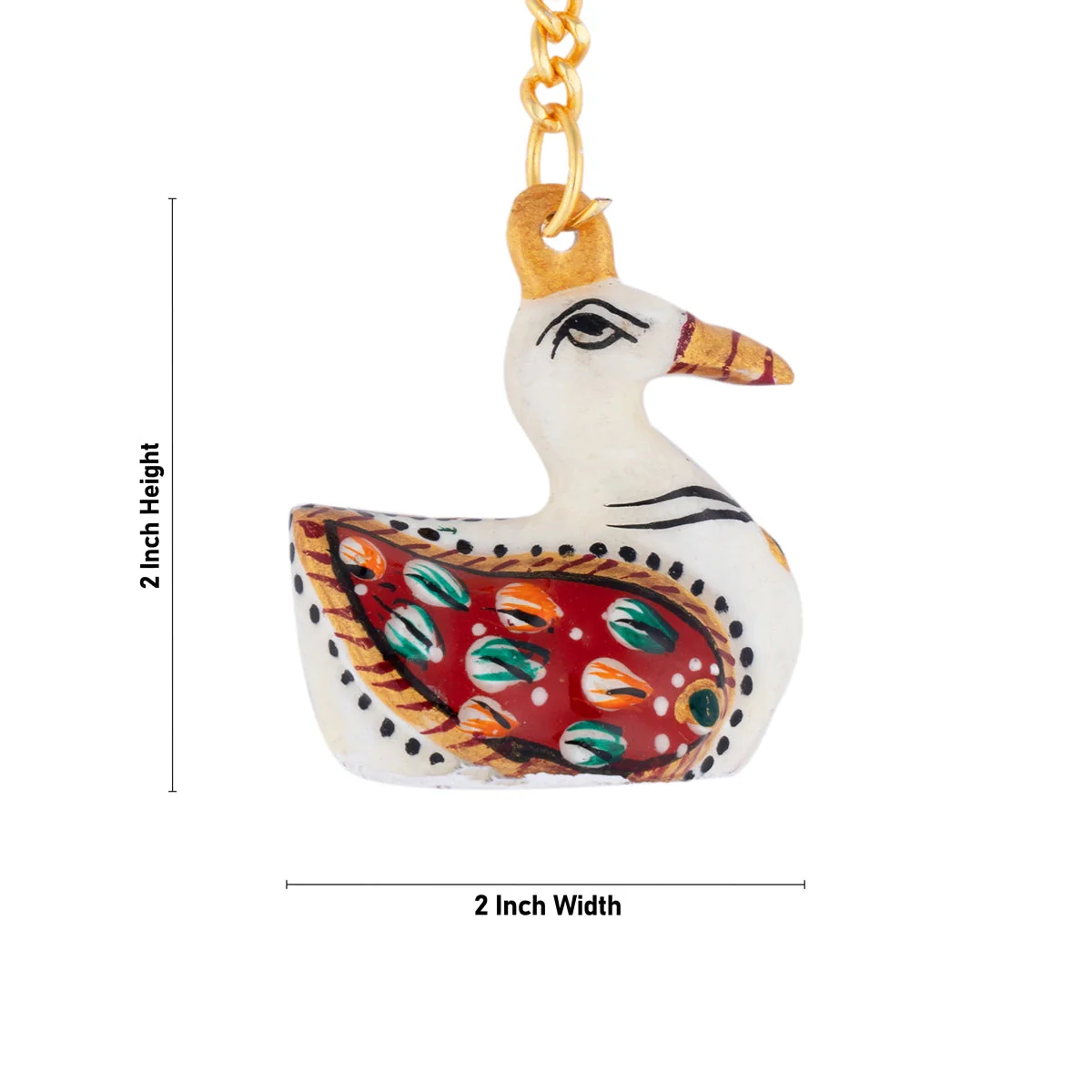 Duck Design Key Chain - 2 x 2 Inches | Key Ring/ Metal & Painted Key Holder for Car & Bike - Image 2