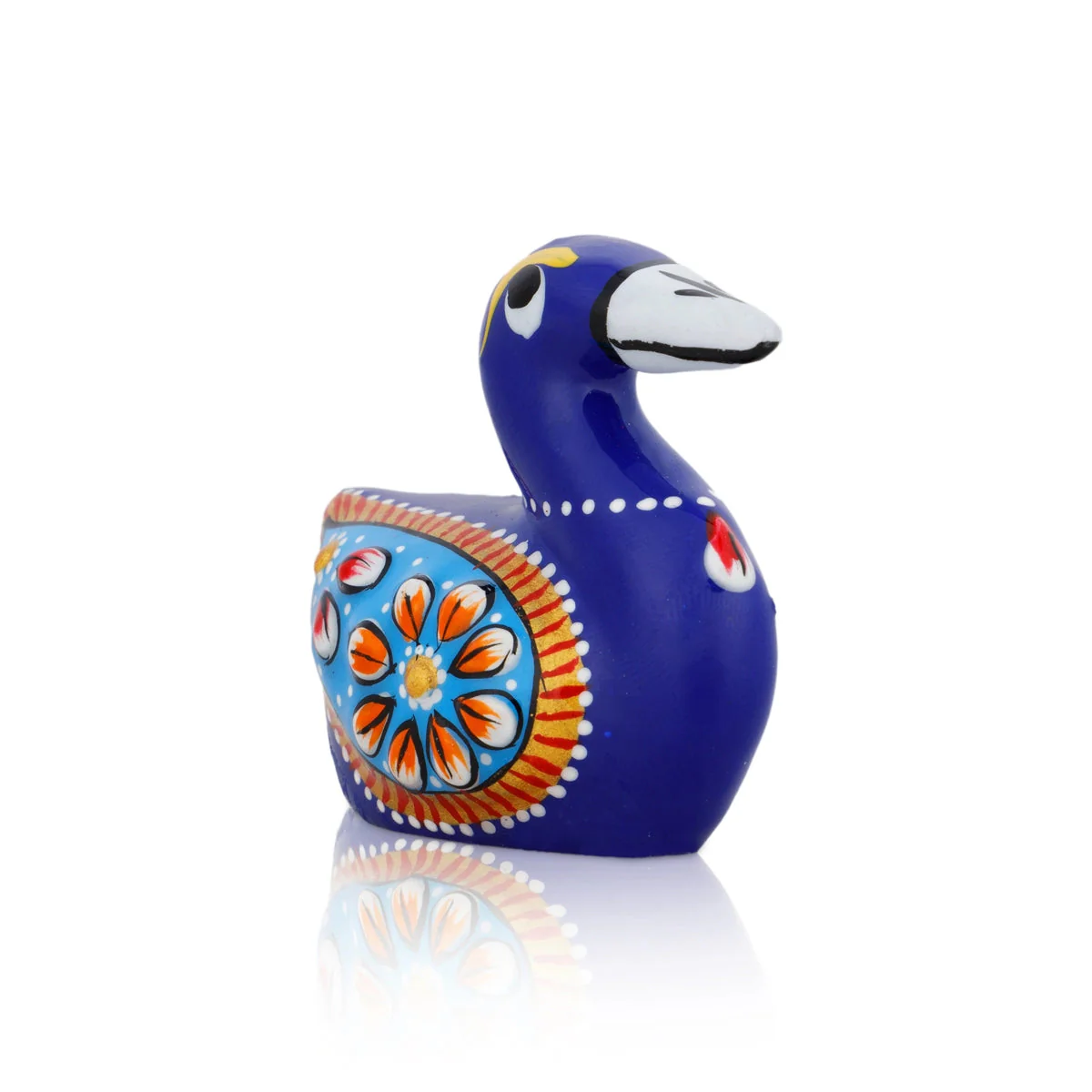 Duck Figurine - 1.5 x 2 Inches | Metal Duck Sculpture/ Blue Colour Painted Duck Statue for Home Decor - Image 3