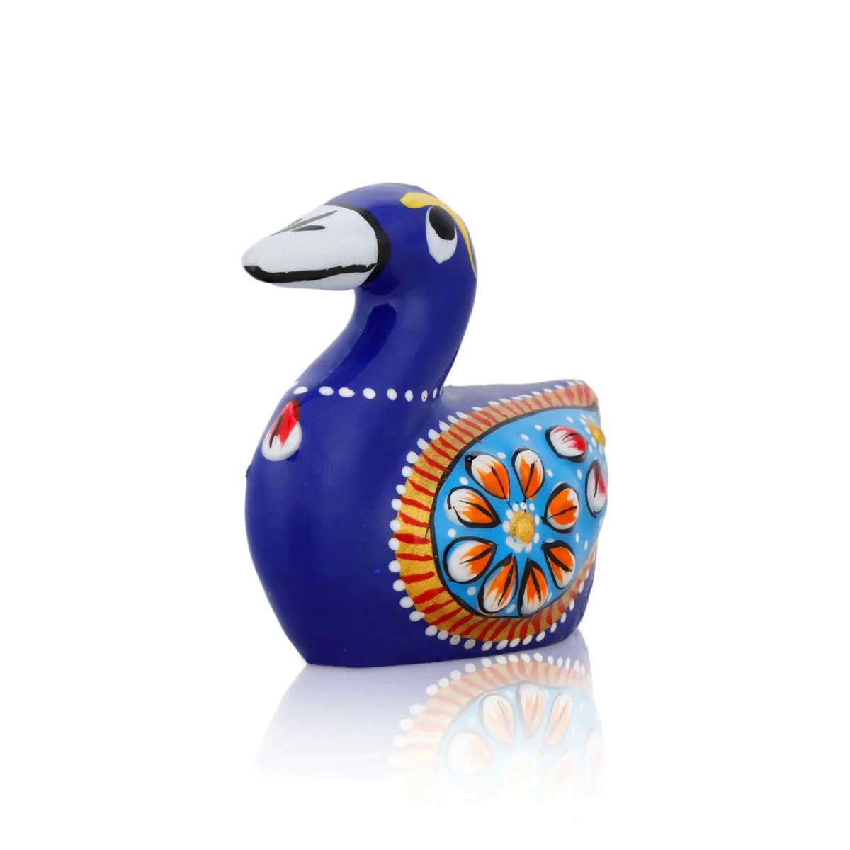 Duck Figurine - 1.5 x 2 Inches | Metal Duck Sculpture/ Blue Colour Painted Duck Statue for Home Decor - Image 4