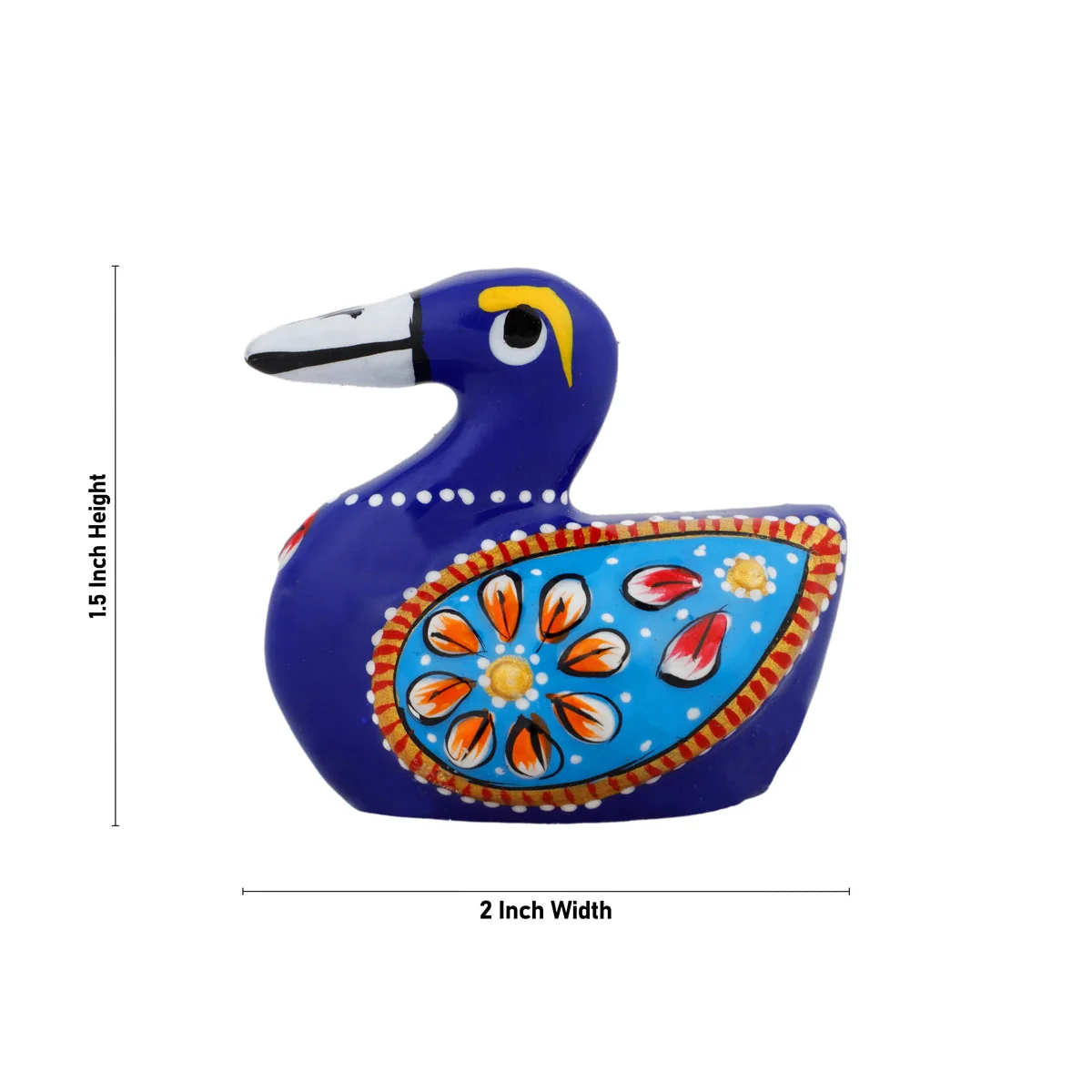 Duck Figurine - 1.5 x 2 Inches | Metal Duck Sculpture/ Blue Colour Painted Duck Statue for Home Decor - Image 6