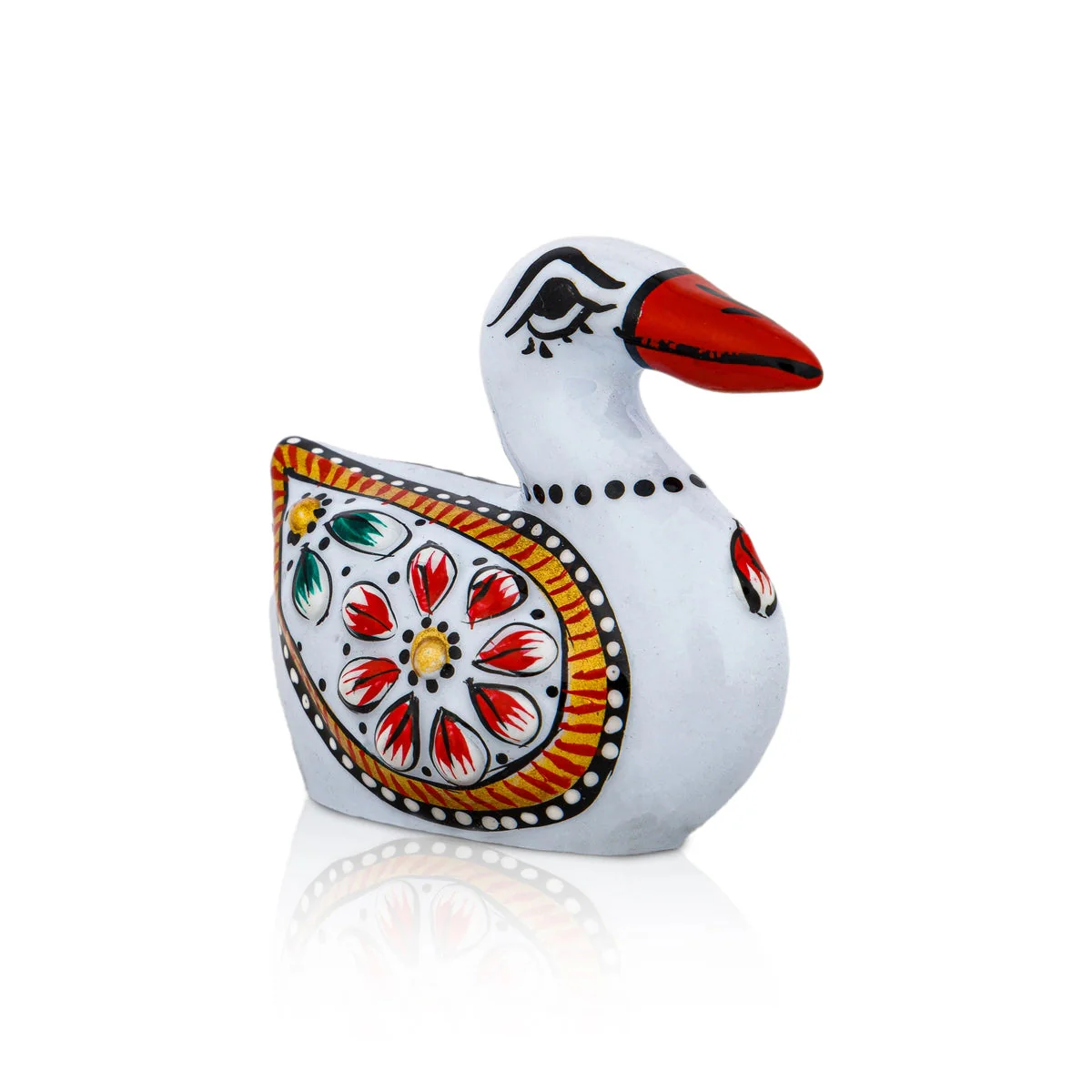 Duck Figurine - 1.5 x 2 Inches | Metal Duck Statue/ White Colour Painted Duck Sculpture for Home Decor - Image 2