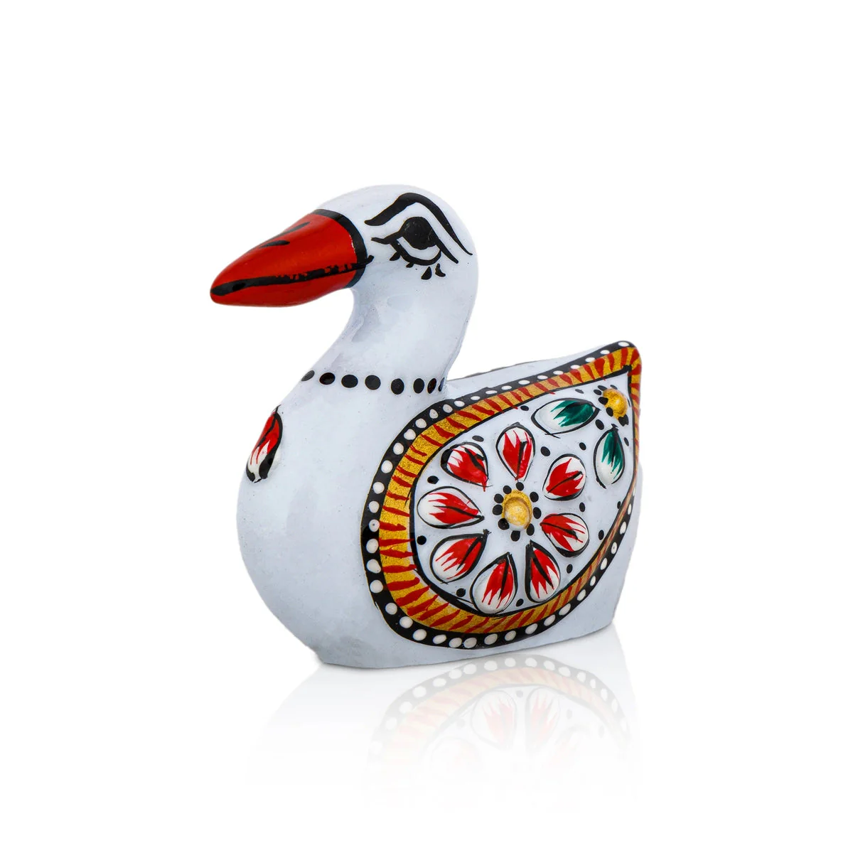 Duck Figurine - 1.5 x 2 Inches | Metal Duck Statue/ White Colour Painted Duck Sculpture for Home Decor - Image 5