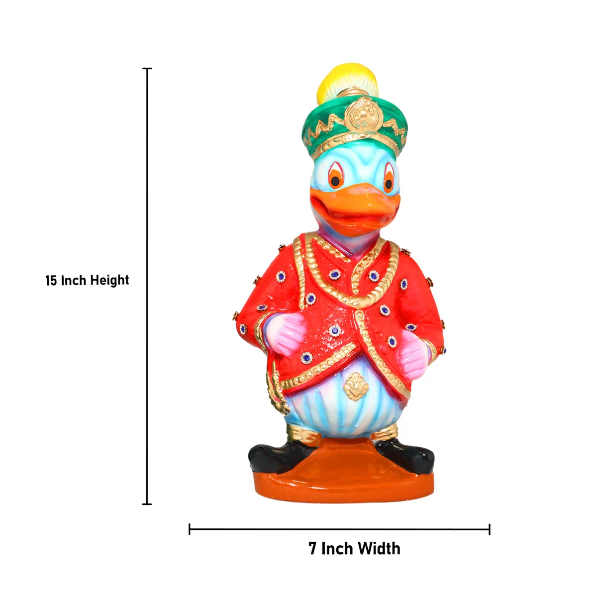 Duck Marriage Paper Mache Golu Bommai Pair - 15 x 7 Inches | Giri Golu Doll/ Navaratri Golu Bomma/Gombe - Image 5