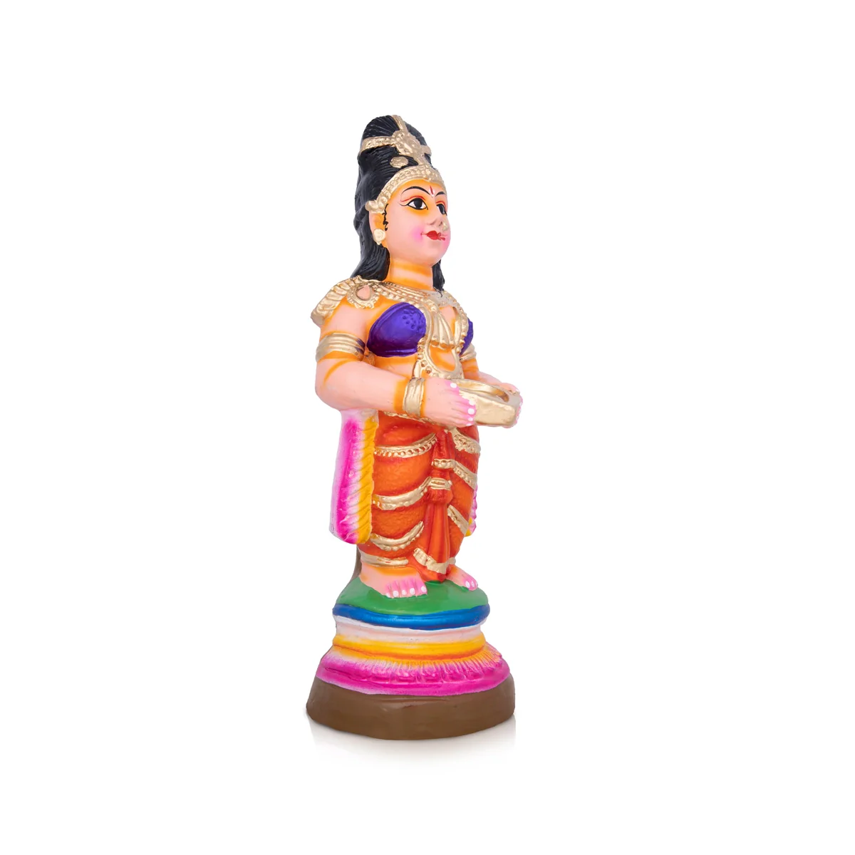 Durga Clay Golu Bommai - 12 x 4 Inches | Giri Golu Doll/ Navaratri Golu Bomma/Gombe/Bommai - Image 3