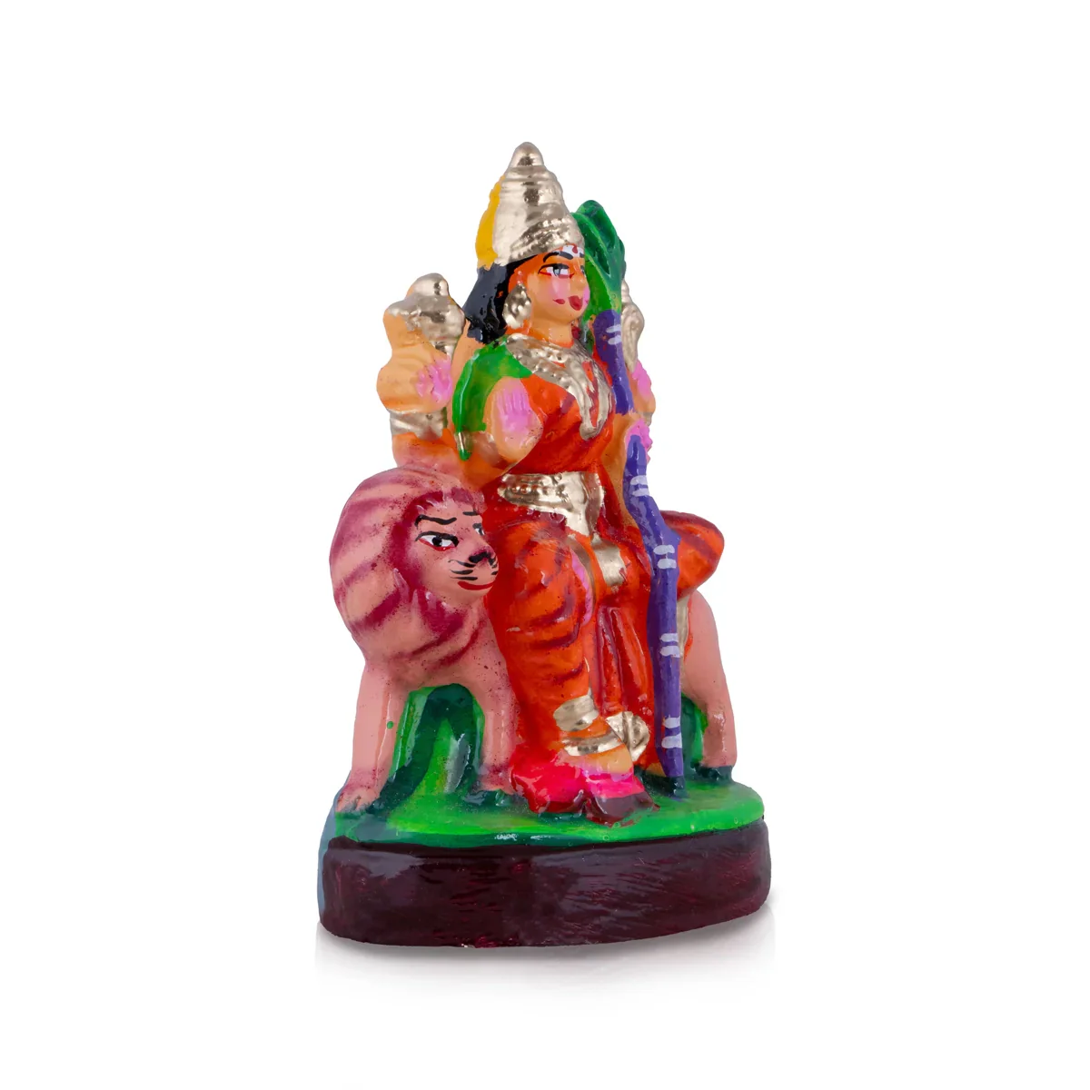 Durga Clay Golu Bommai - 8 x 5 Inches | Giri Golu Doll/ Navaratri Golu Bomma/Gombe/Bommai - Image 2