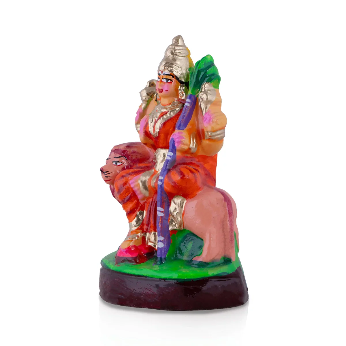 Durga Clay Golu Bommai - 8 x 5 Inches | Giri Golu Doll/ Navaratri Golu Bomma/Gombe/Bommai - Image 3