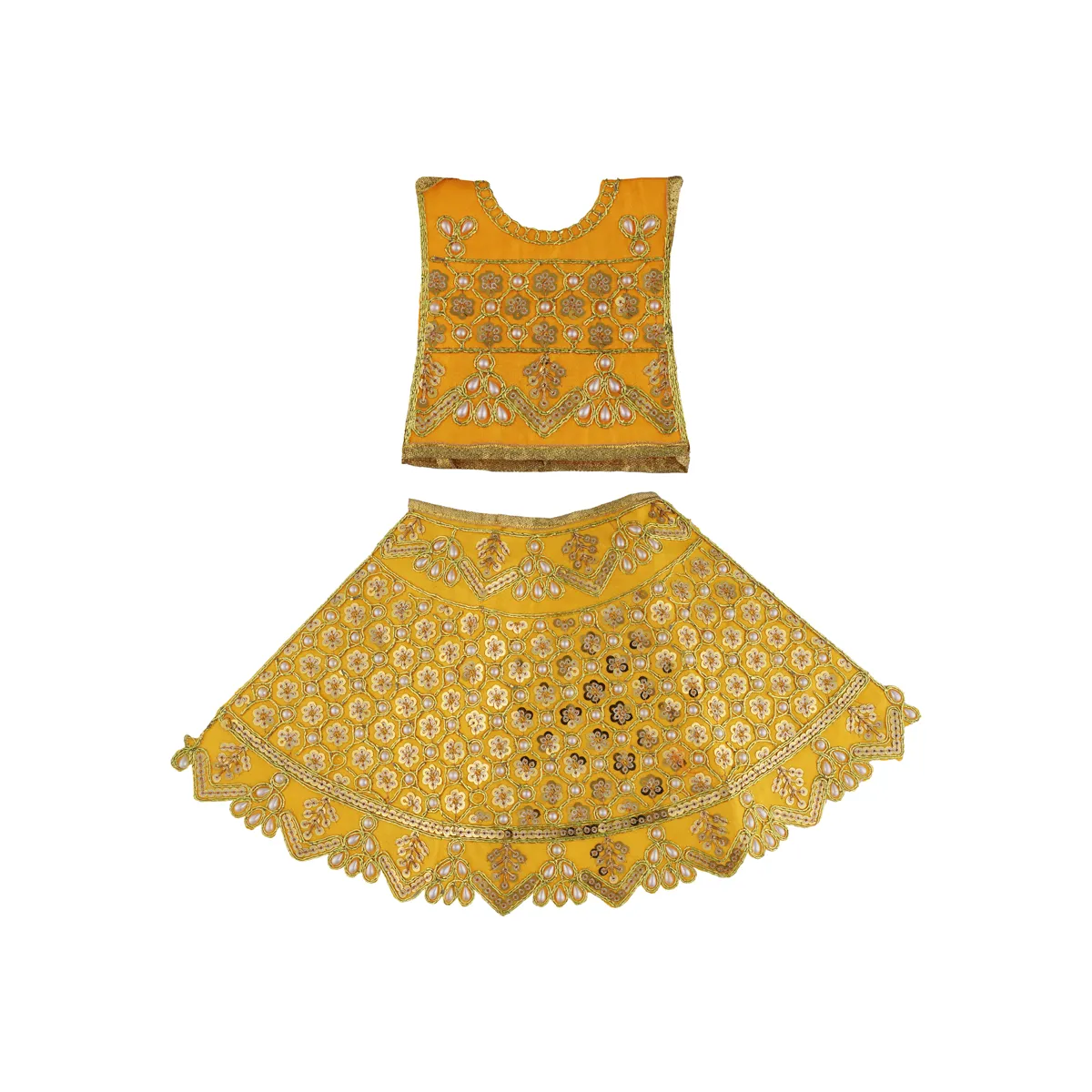 Durga Dress - 10 X 11.5 Inches | Mata Rani Poshak/ Embroidery Amman Pavadai/ Assorted Colour - Image 10