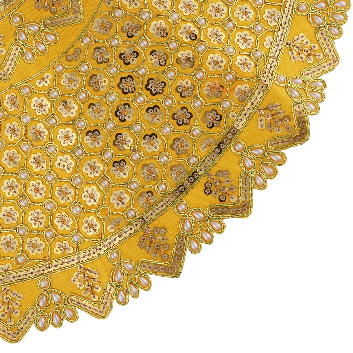 Durga Dress - 10 X 11.5 Inches | Mata Rani Poshak/ Embroidery Amman Pavadai/ Assorted Colour - Image 12