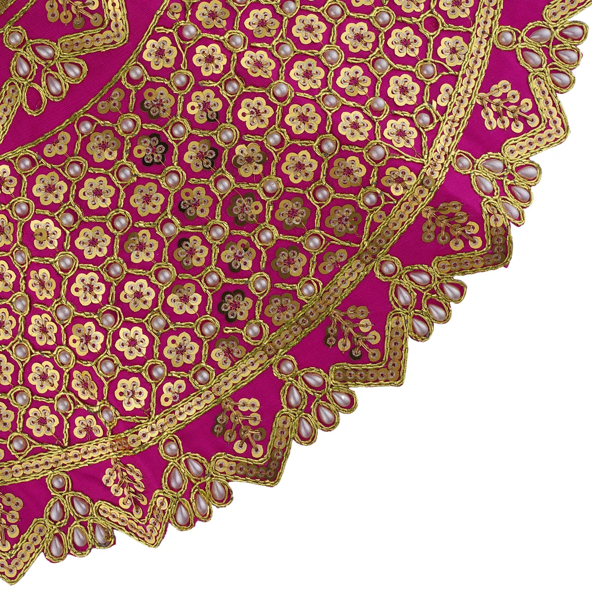 Durga Dress - 10 X 11.5 Inches | Mata Rani Poshak/ Embroidery Amman Pavadai/ Assorted Colour - Image 15