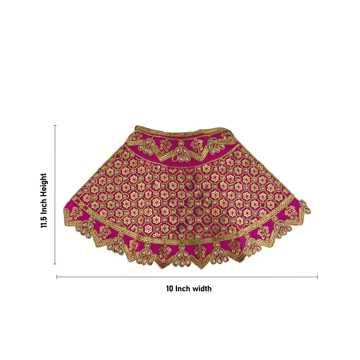 Durga Dress - 10 X 11.5 Inches | Mata Rani Poshak/ Embroidery Amman Pavadai/ Assorted Colour - Image 17