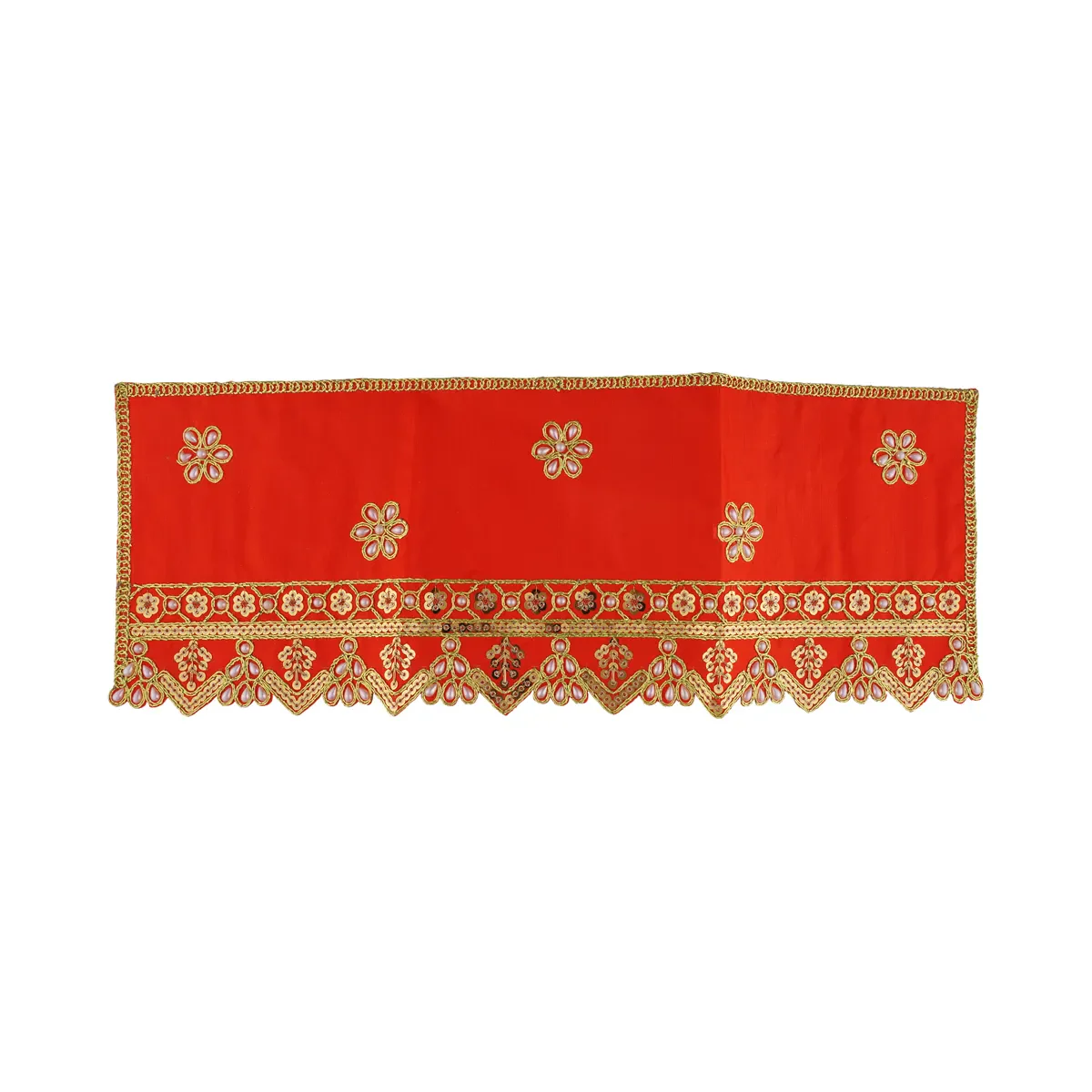 Durga Dress - 10 X 11.5 Inches | Mata Rani Poshak/ Embroidery Amman Pavadai/ Assorted Colour - Image 4