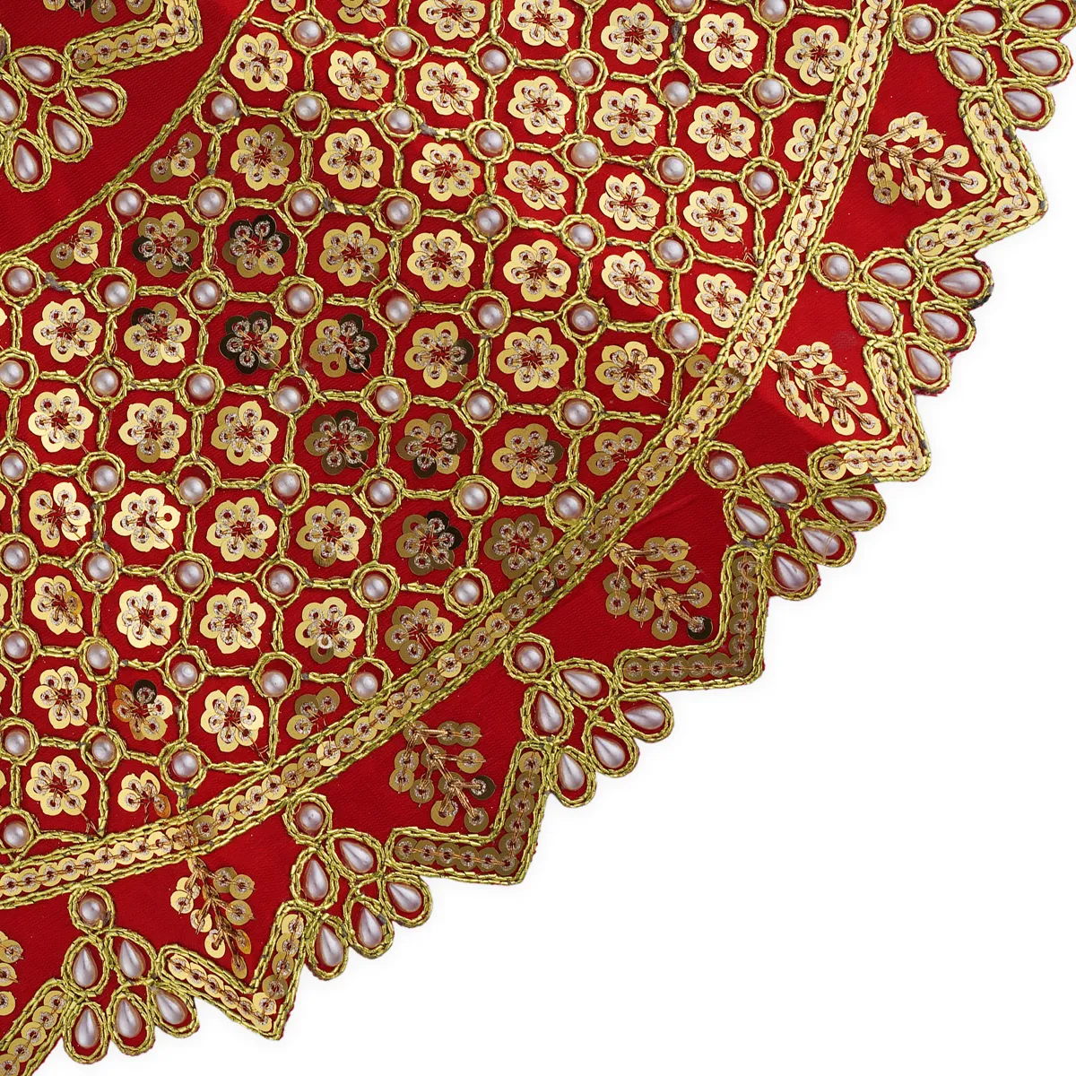 Durga Dress - 10 X 11.5 Inches | Mata Rani Poshak/ Embroidery Amman Pavadai/ Assorted Colour - Image 6