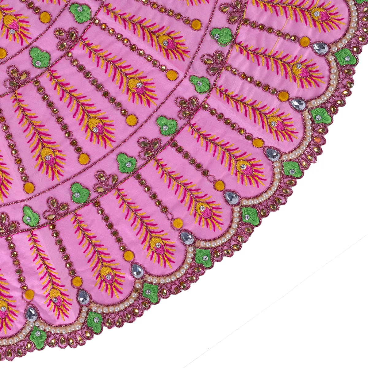 Durga Dress - 12.5 Inches | Mata Rani Poshak/ Lehenga Patka/ Embroidery Design Amman Pavadai - Image 3