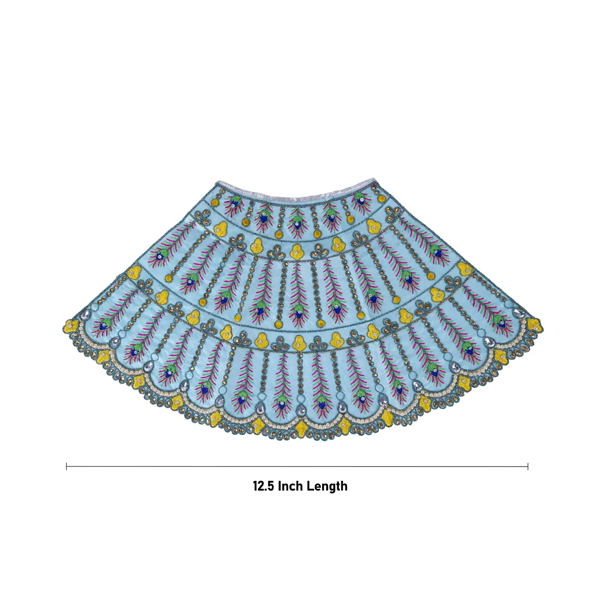 Durga Dress - 12.5 Inches | Mata Rani Poshak/ Lehenga Patka/ Embroidery Design Amman Pavadai - Image 5