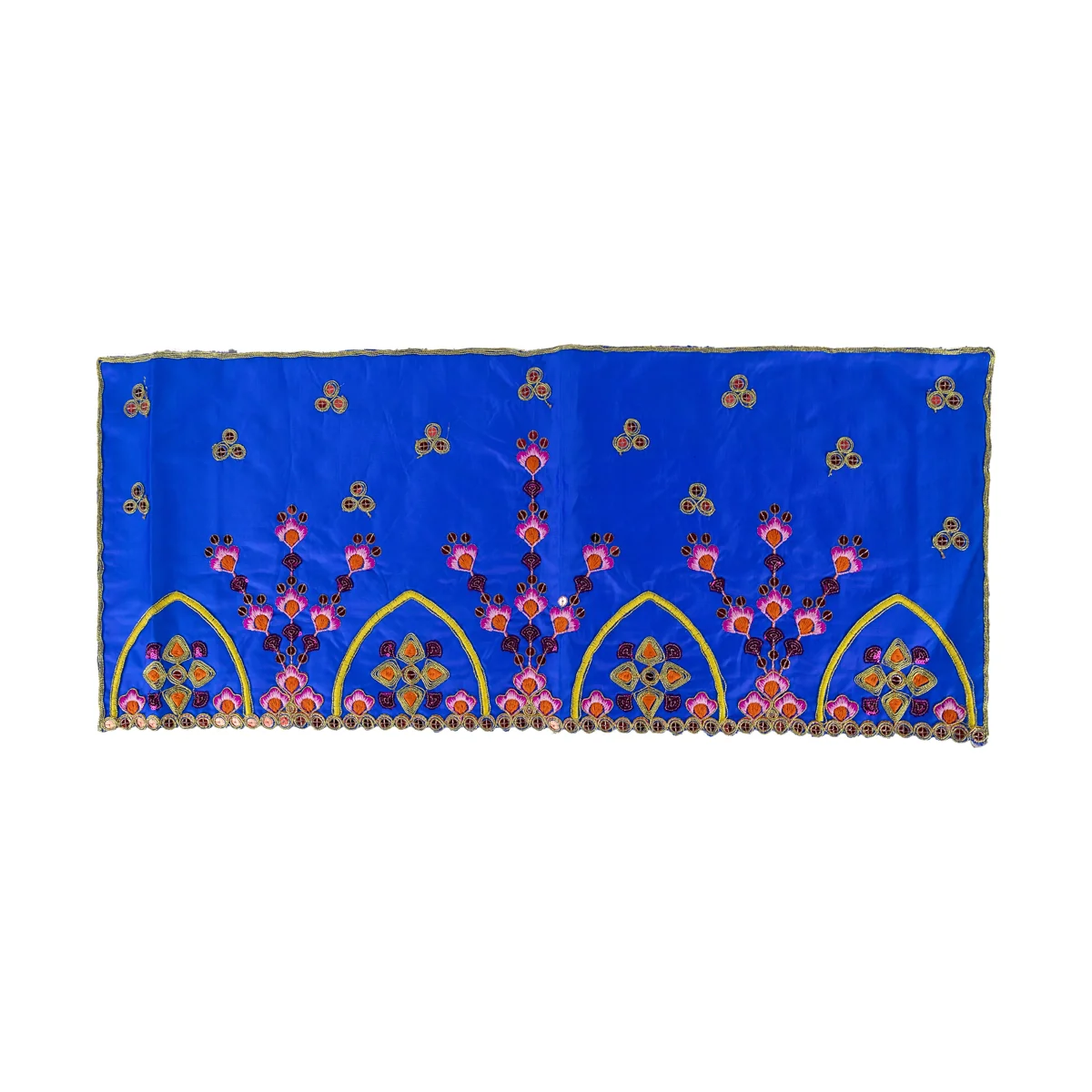 Durga Dress - 12.5 Inches | Mata Rani Poshak/ Lehenga Patka/ Embroidery Amman Pavadai For Deity Decor - Image 2